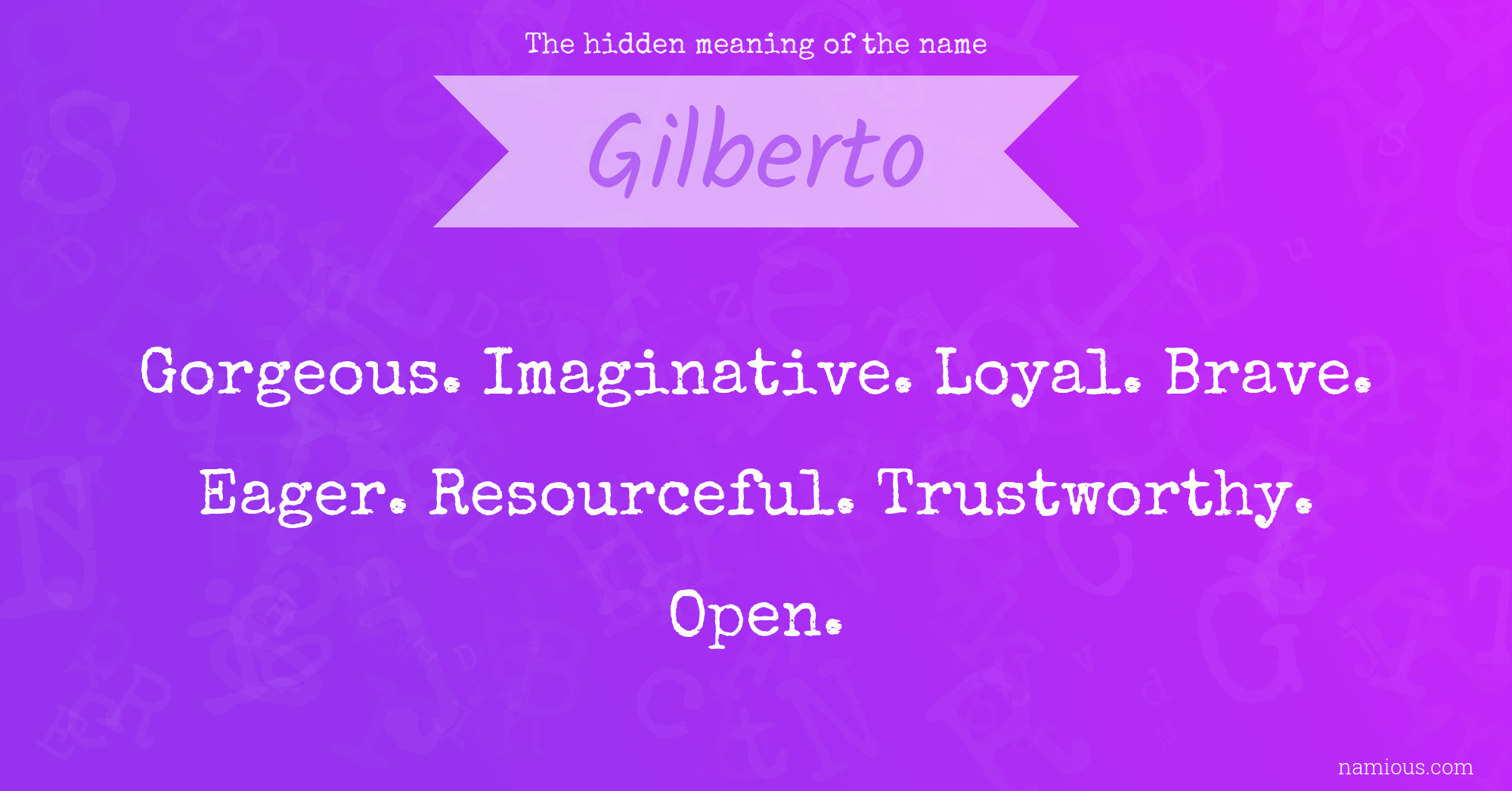 The hidden meaning of the name Gilberto