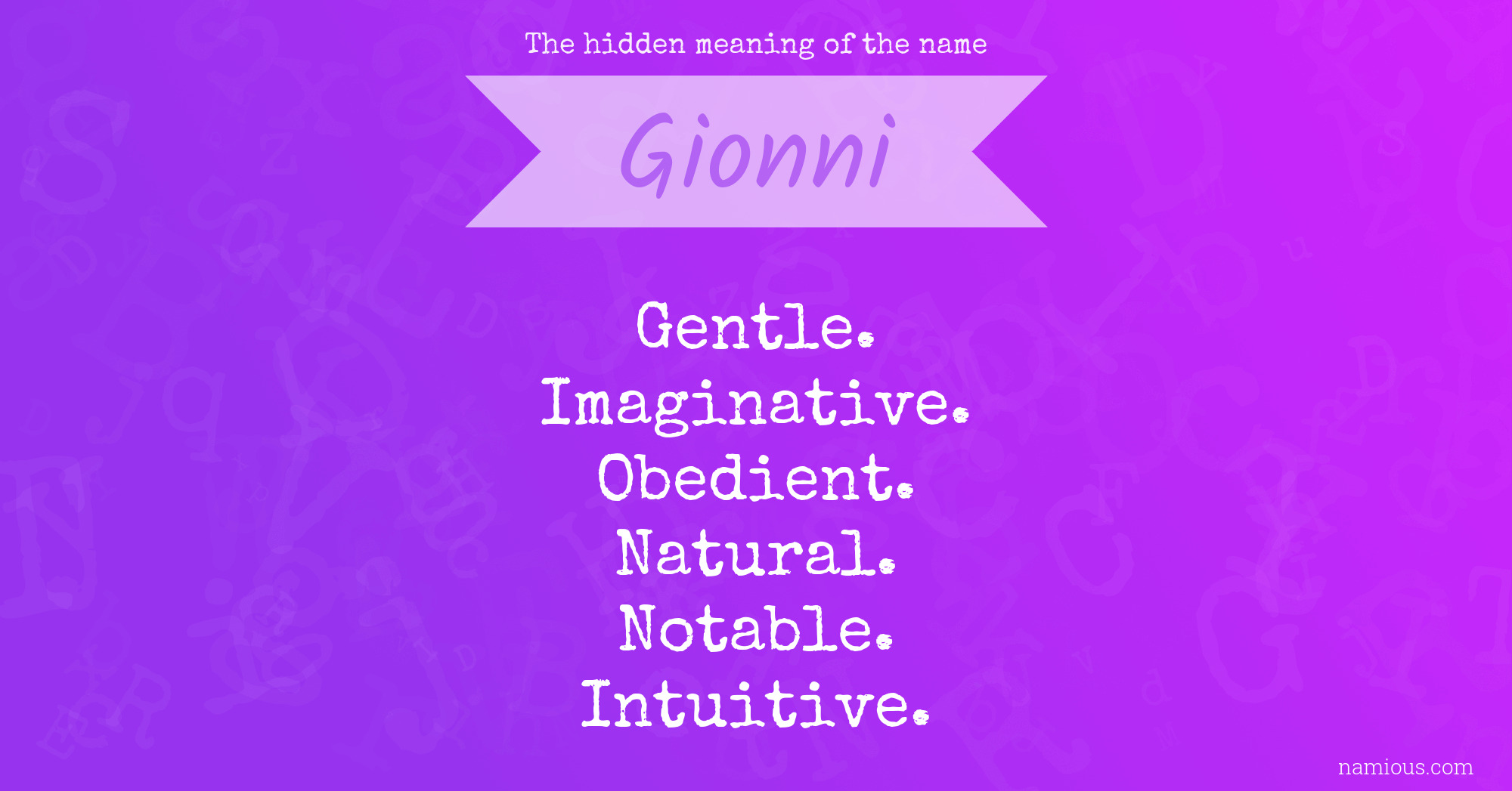 The hidden meaning of the name Gionni