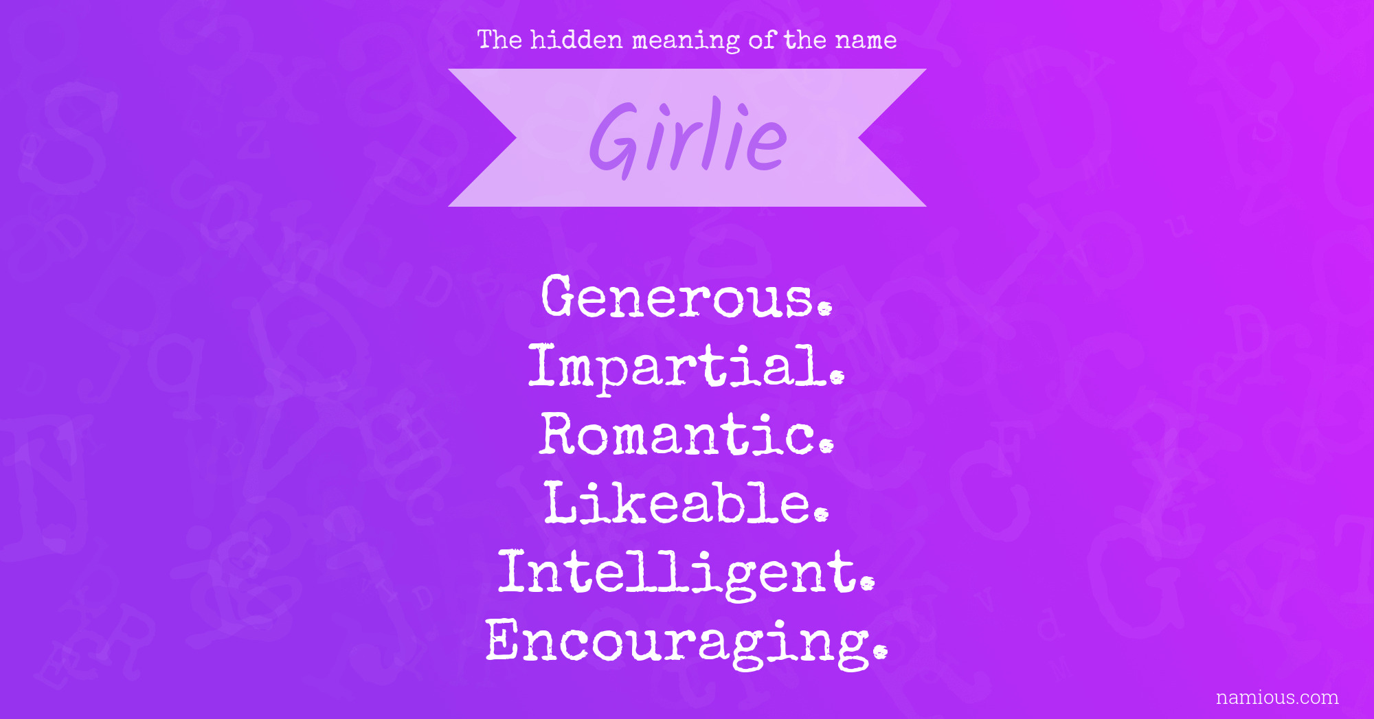 The hidden meaning of the name Girlie