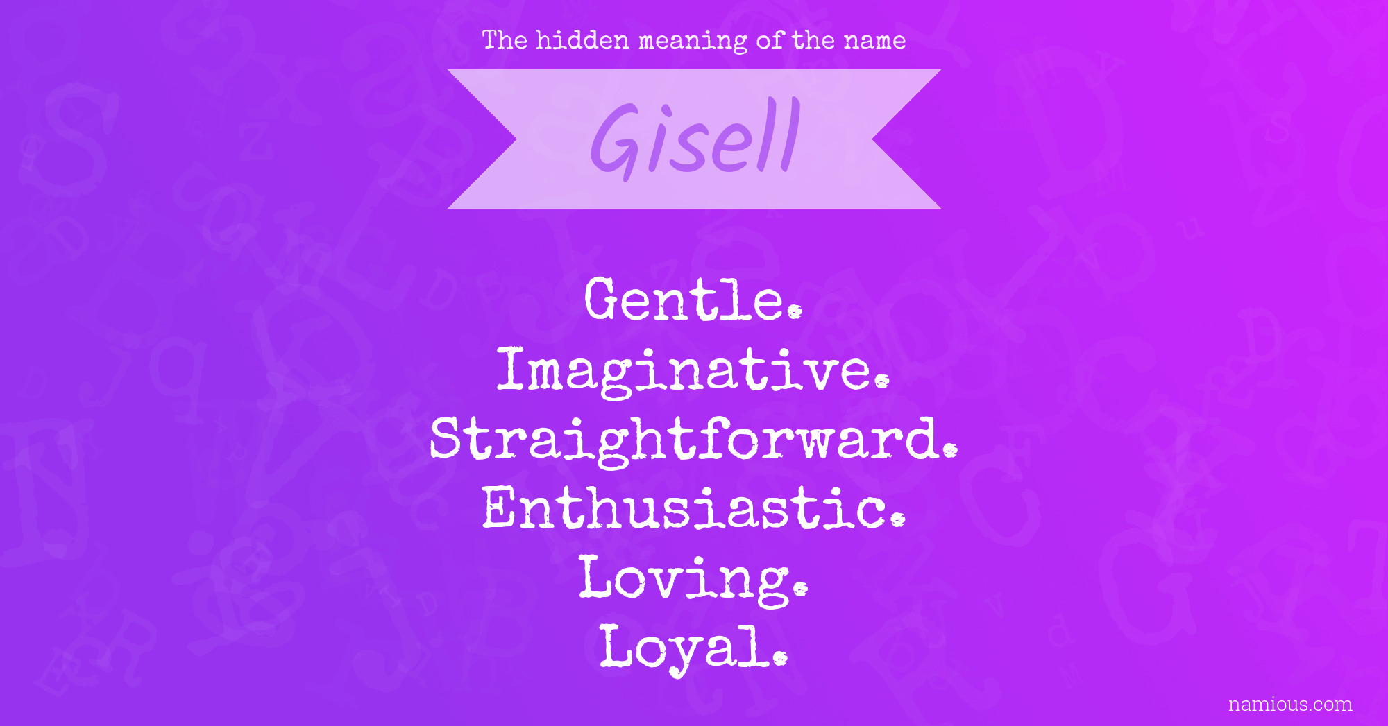 The hidden meaning of the name Gisell