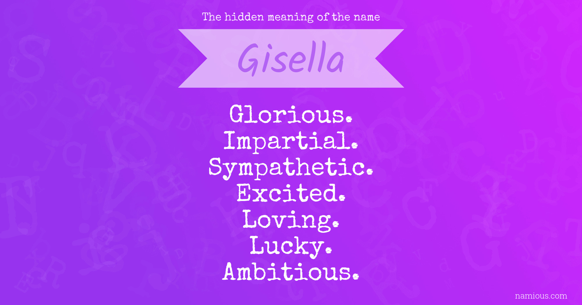 The hidden meaning of the name Gisella