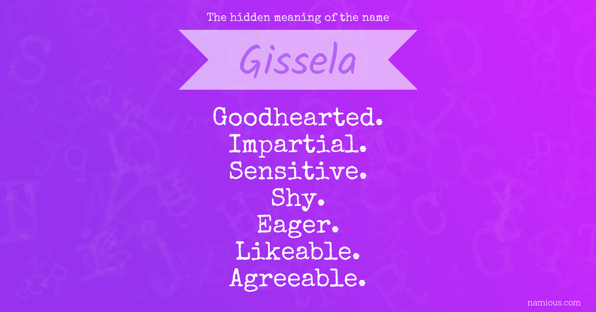 The hidden meaning of the name Gissela