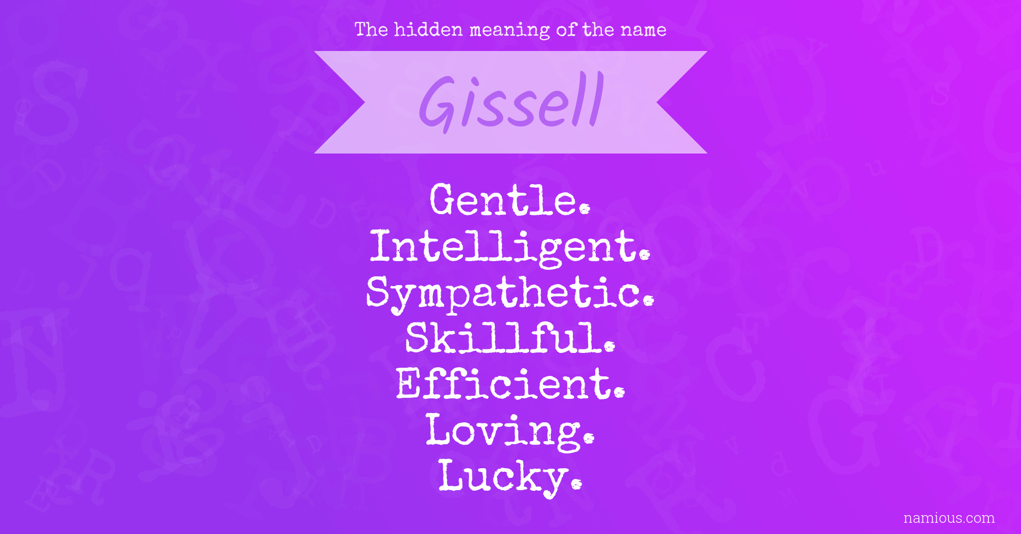 The hidden meaning of the name Gissell