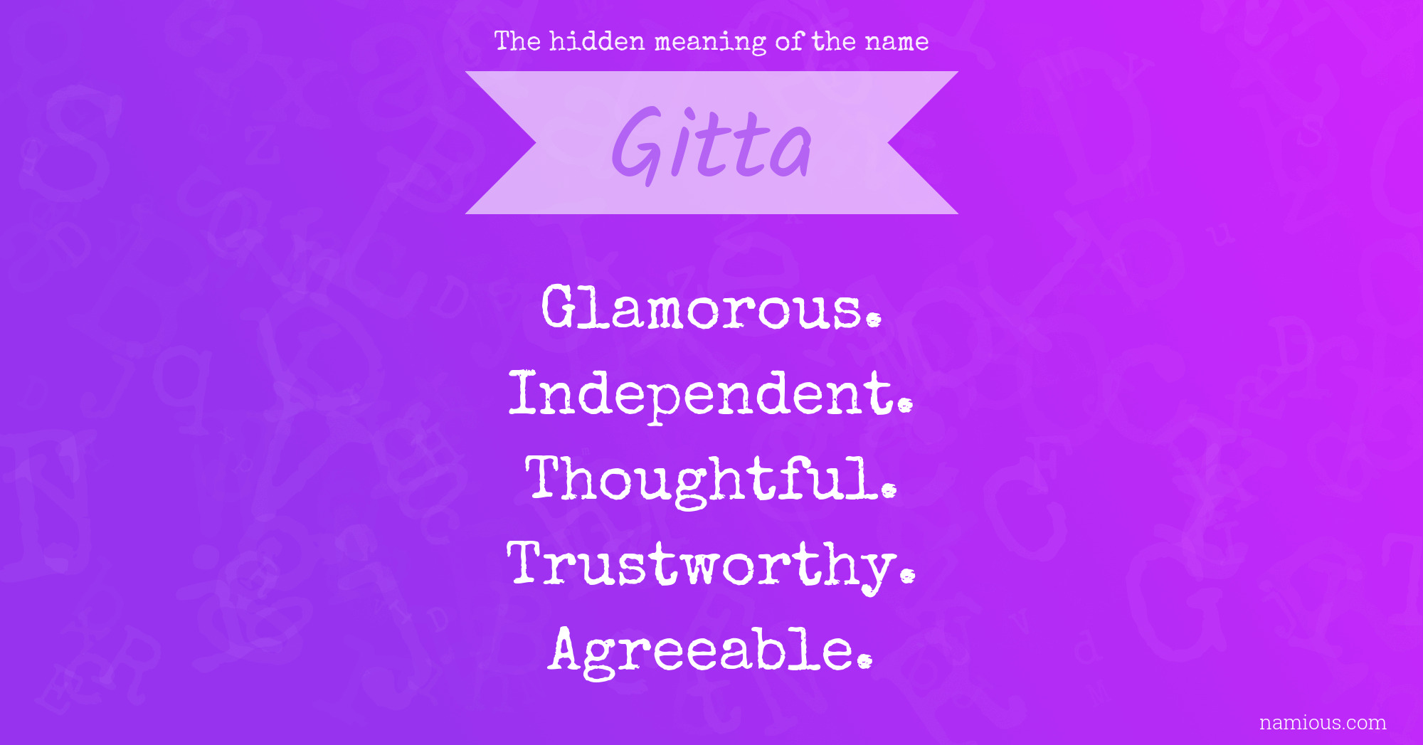 The hidden meaning of the name Gitta