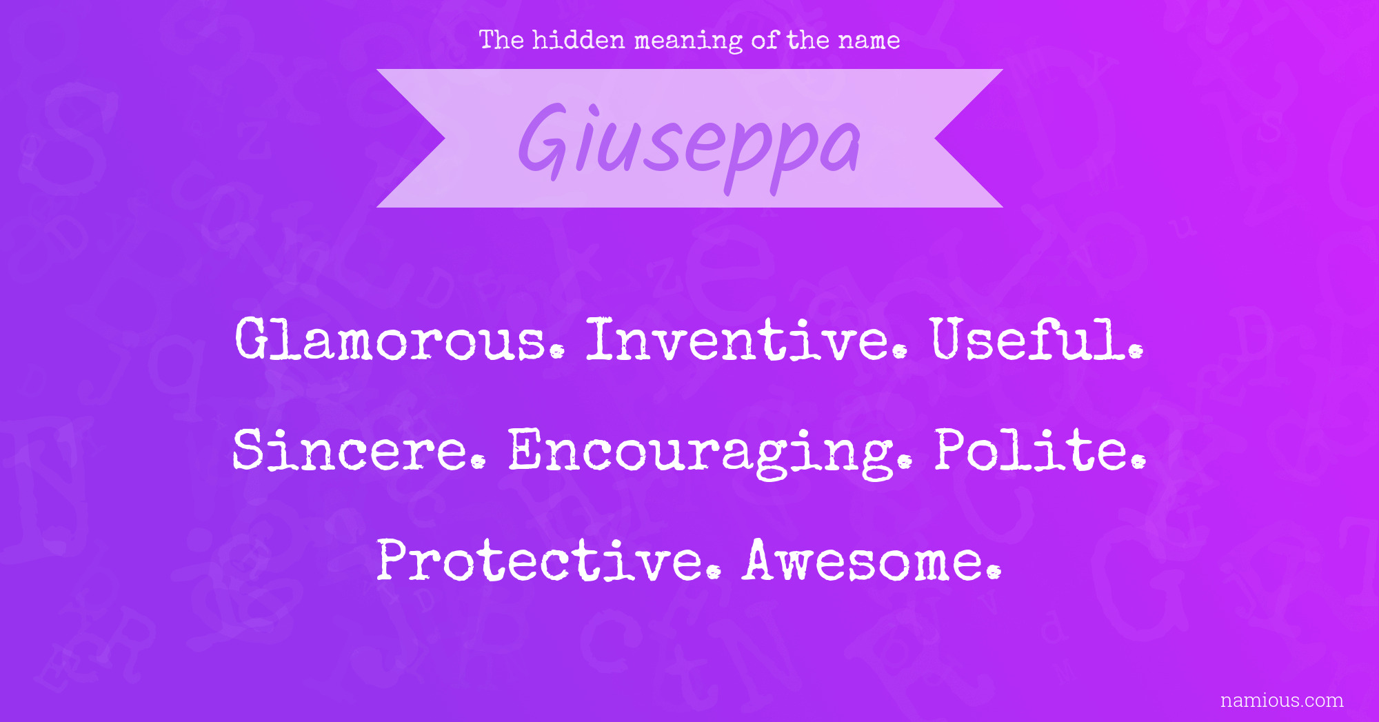 The hidden meaning of the name Giuseppa