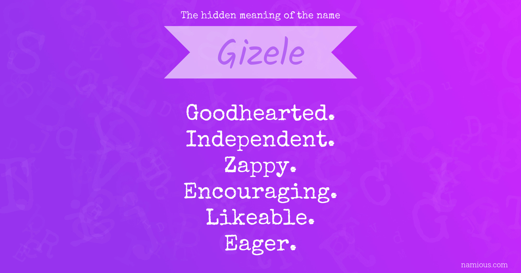 The hidden meaning of the name Gizele