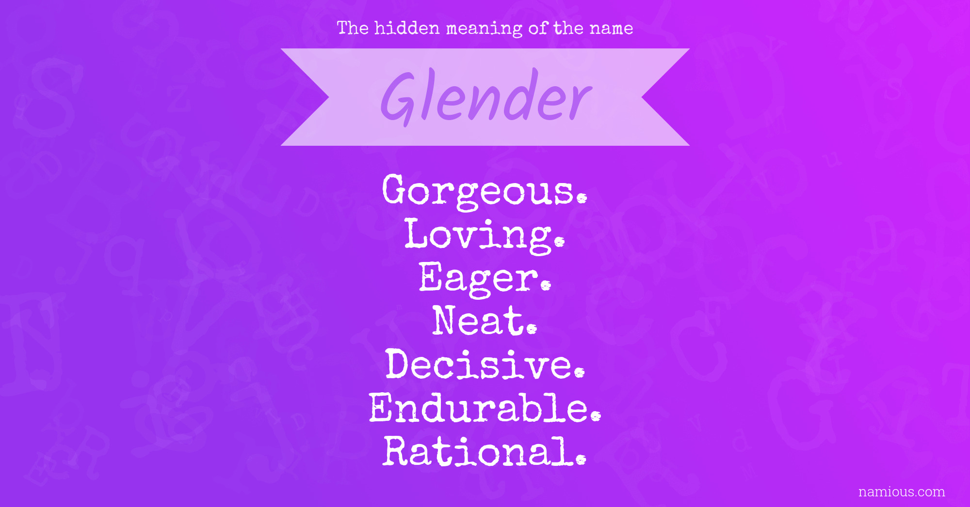 The hidden meaning of the name Glender