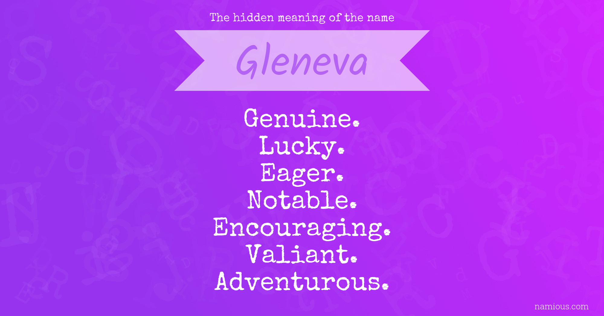 The hidden meaning of the name Gleneva