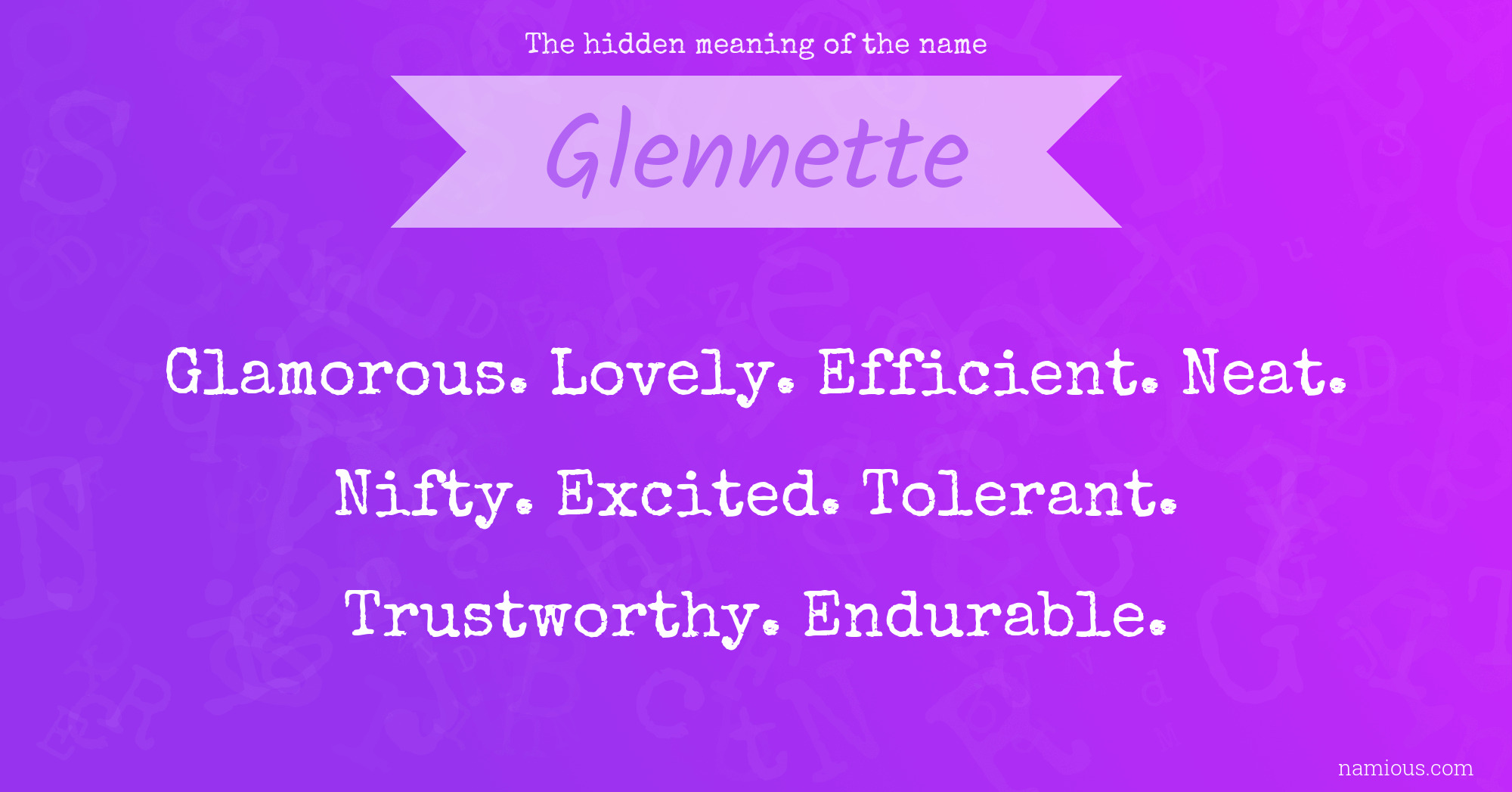 The hidden meaning of the name Glennette