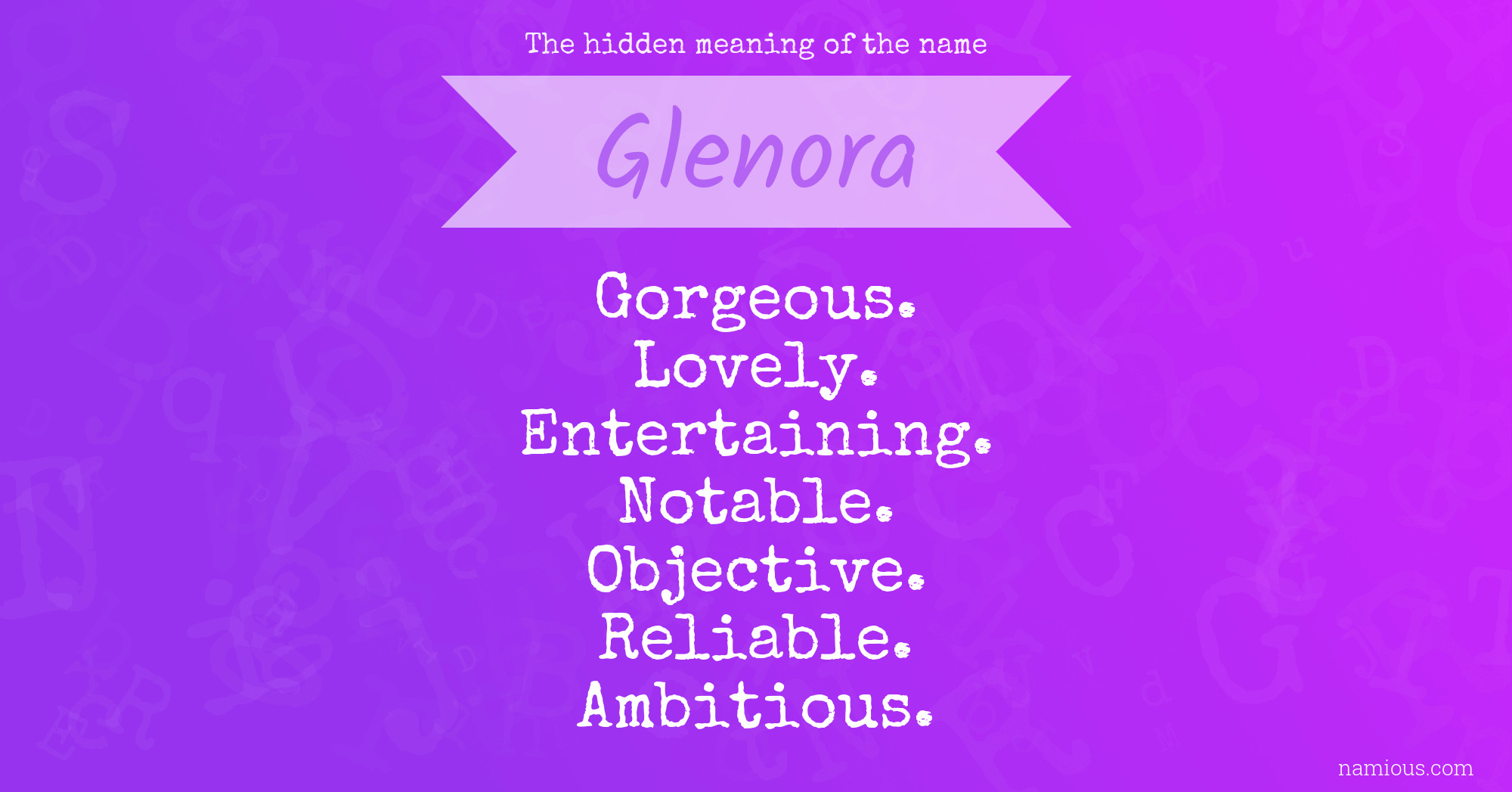 The hidden meaning of the name Glenora