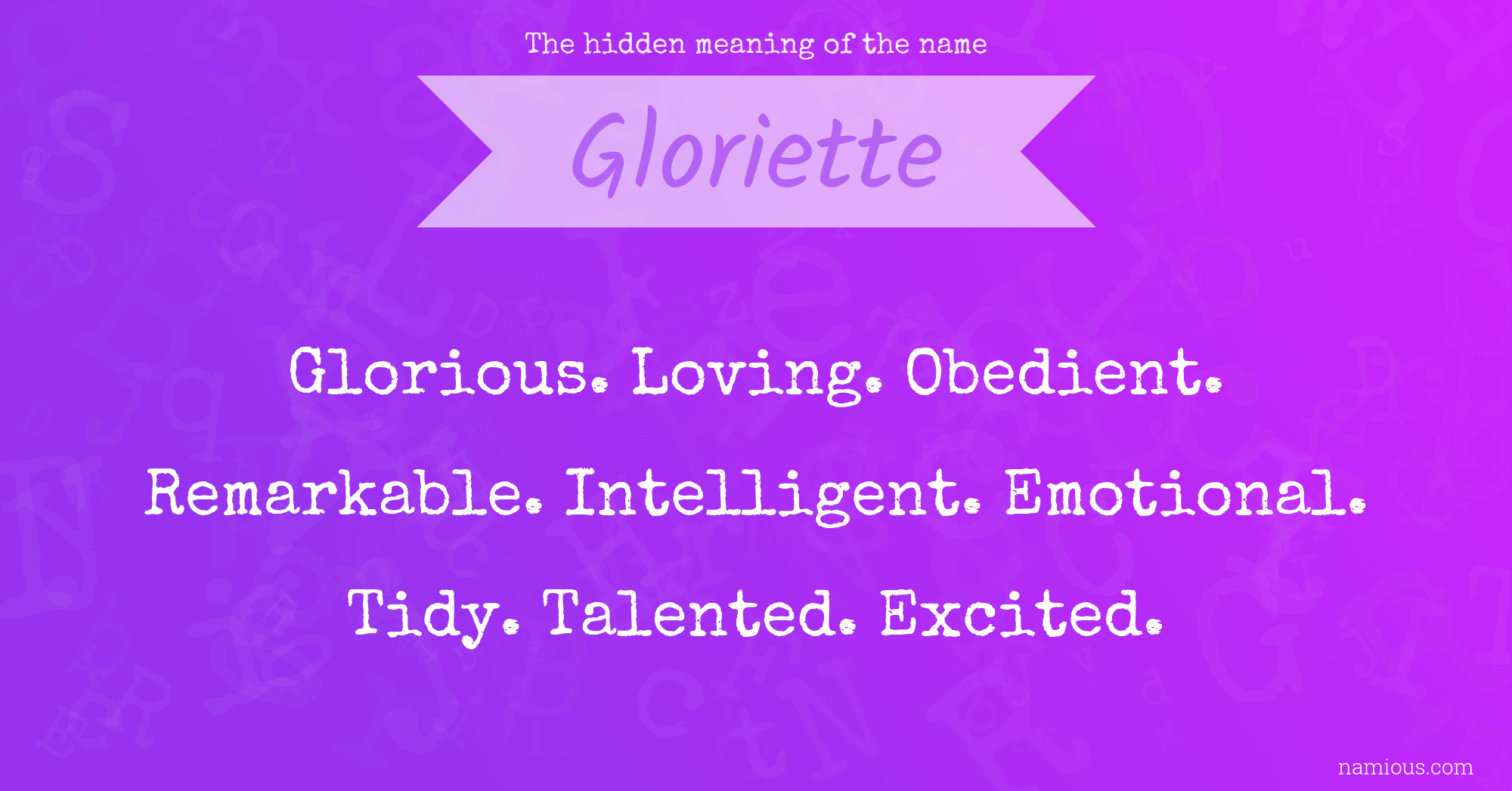 The hidden meaning of the name Gloriette