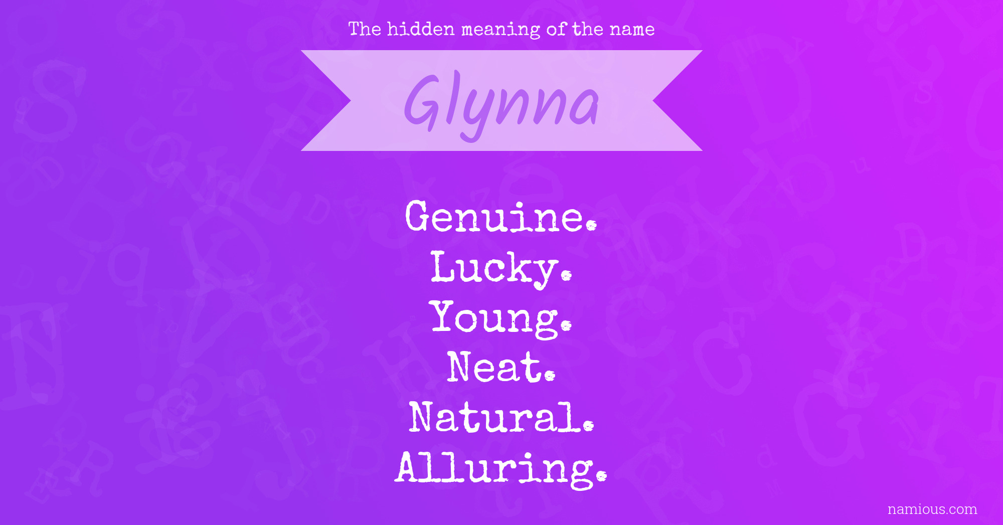 The hidden meaning of the name Glynna