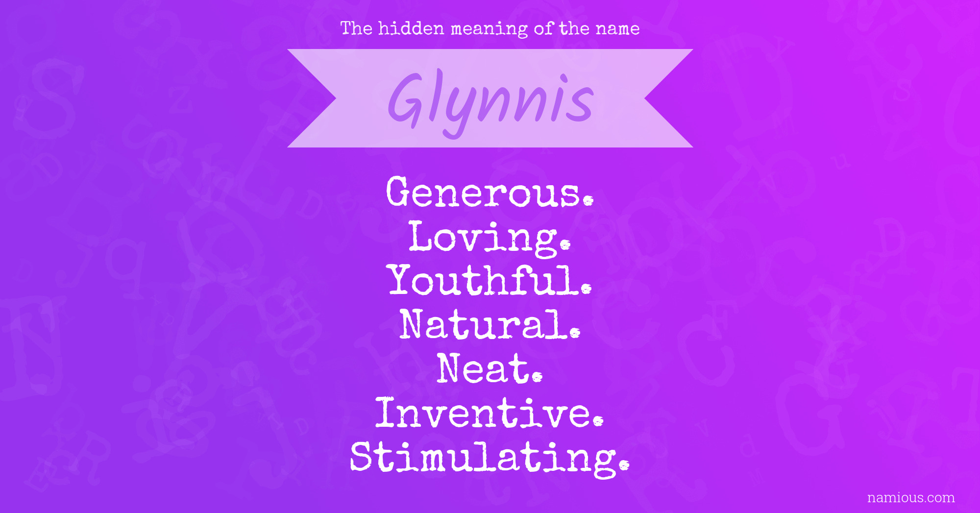 The hidden meaning of the name Glynnis