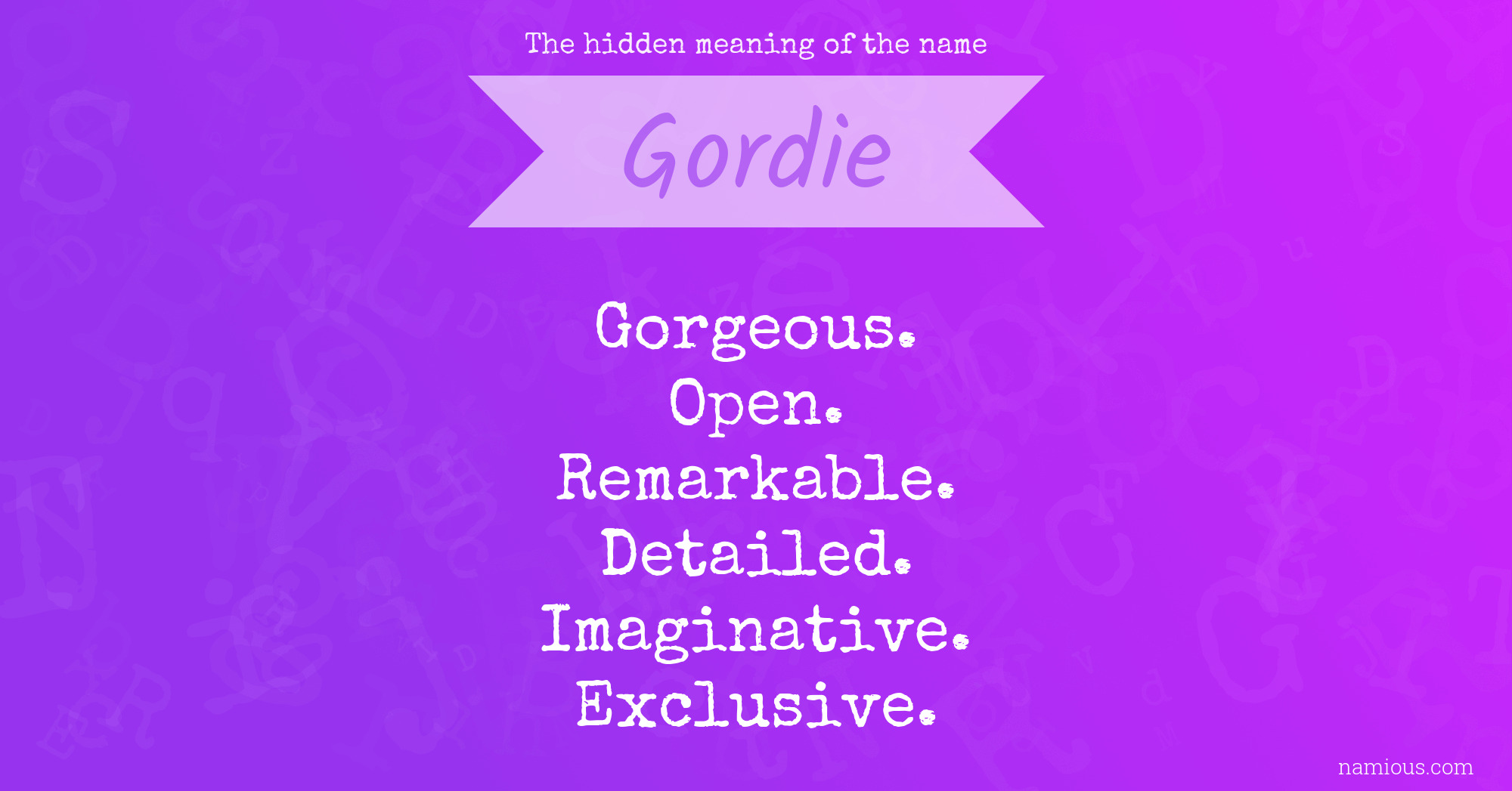 The hidden meaning of the name Gordie