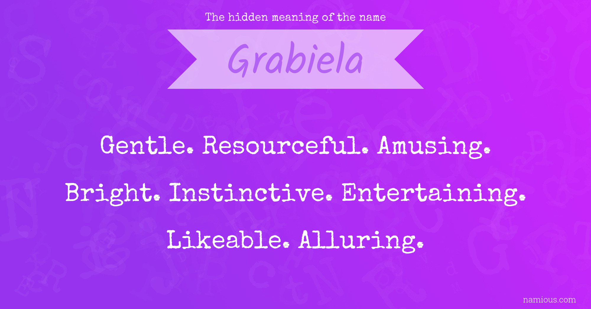 The hidden meaning of the name Grabiela