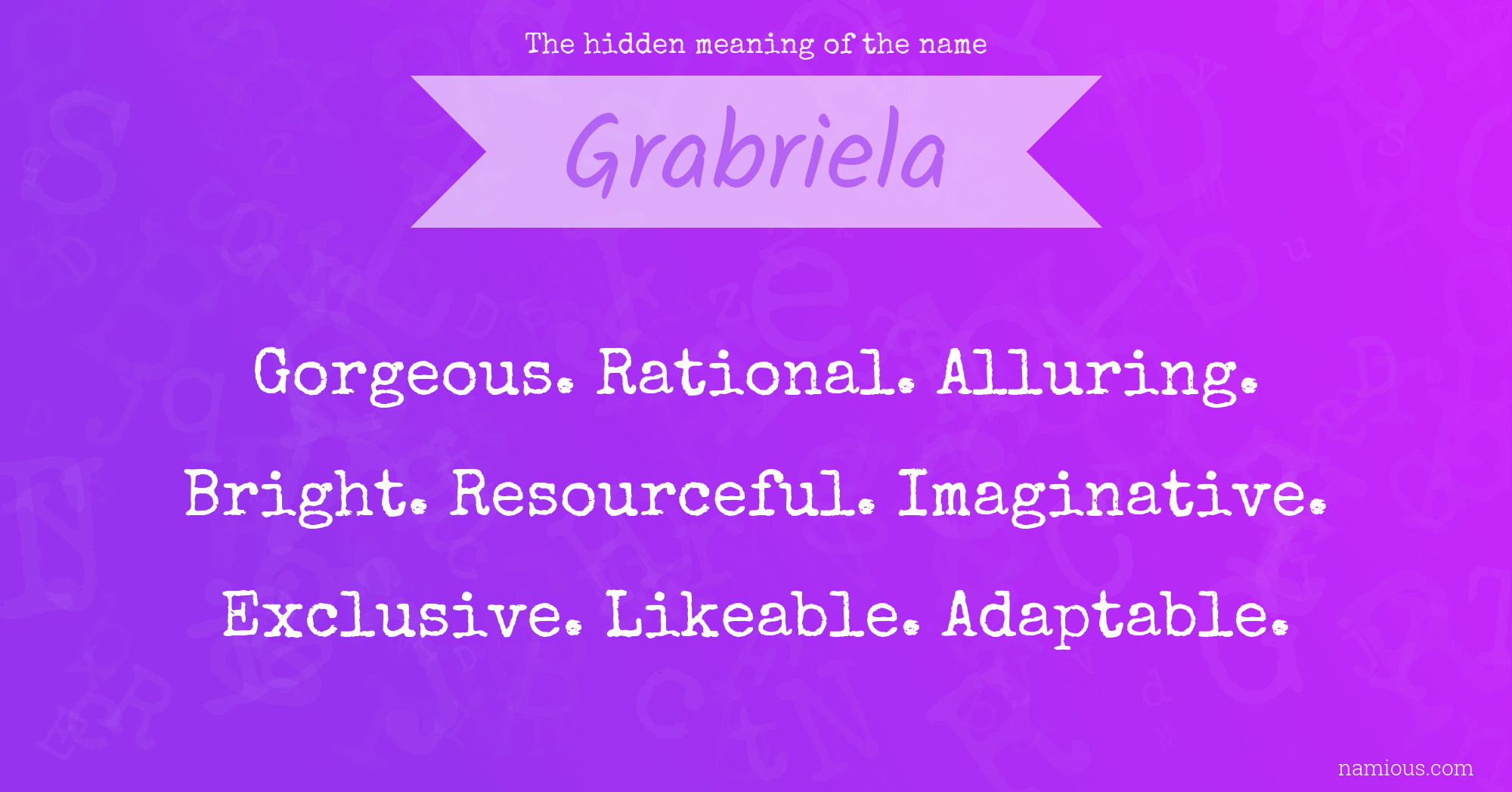 The hidden meaning of the name Grabriela