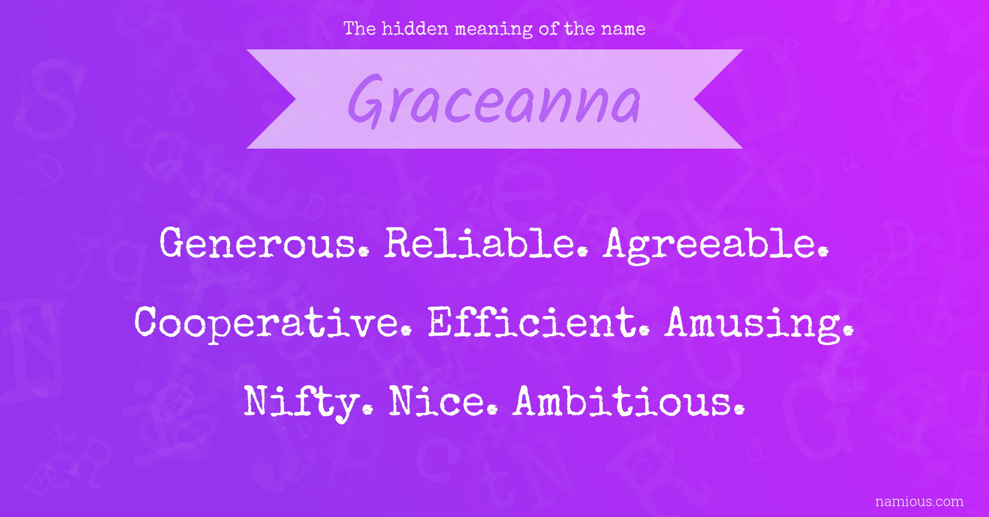 The hidden meaning of the name Graceanna