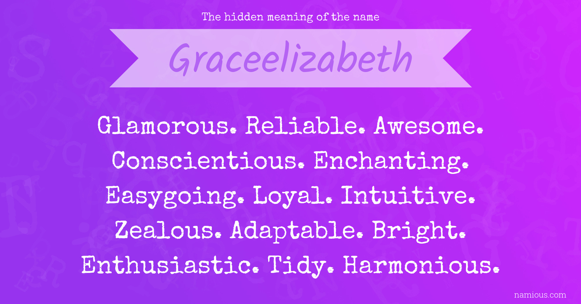 The hidden meaning of the name Graceelizabeth