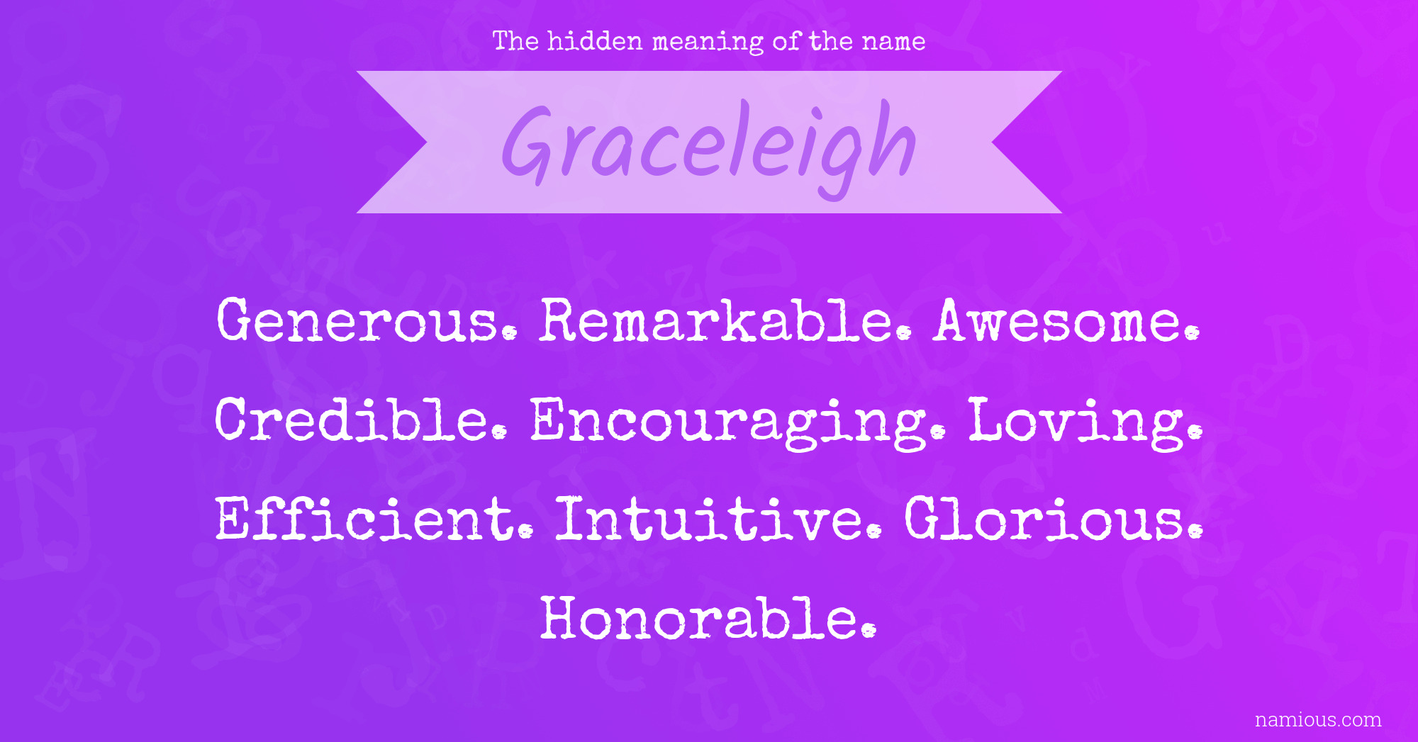 The hidden meaning of the name Graceleigh