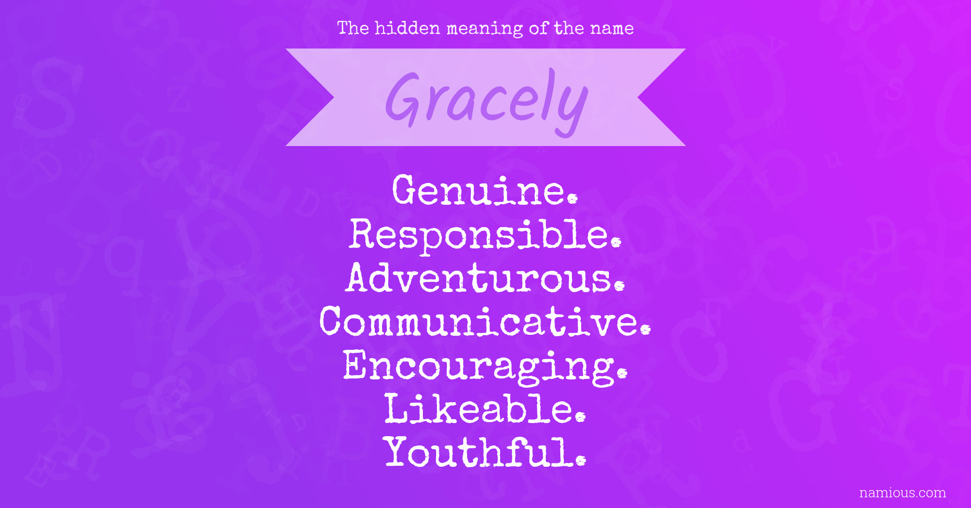 The hidden meaning of the name Gracely