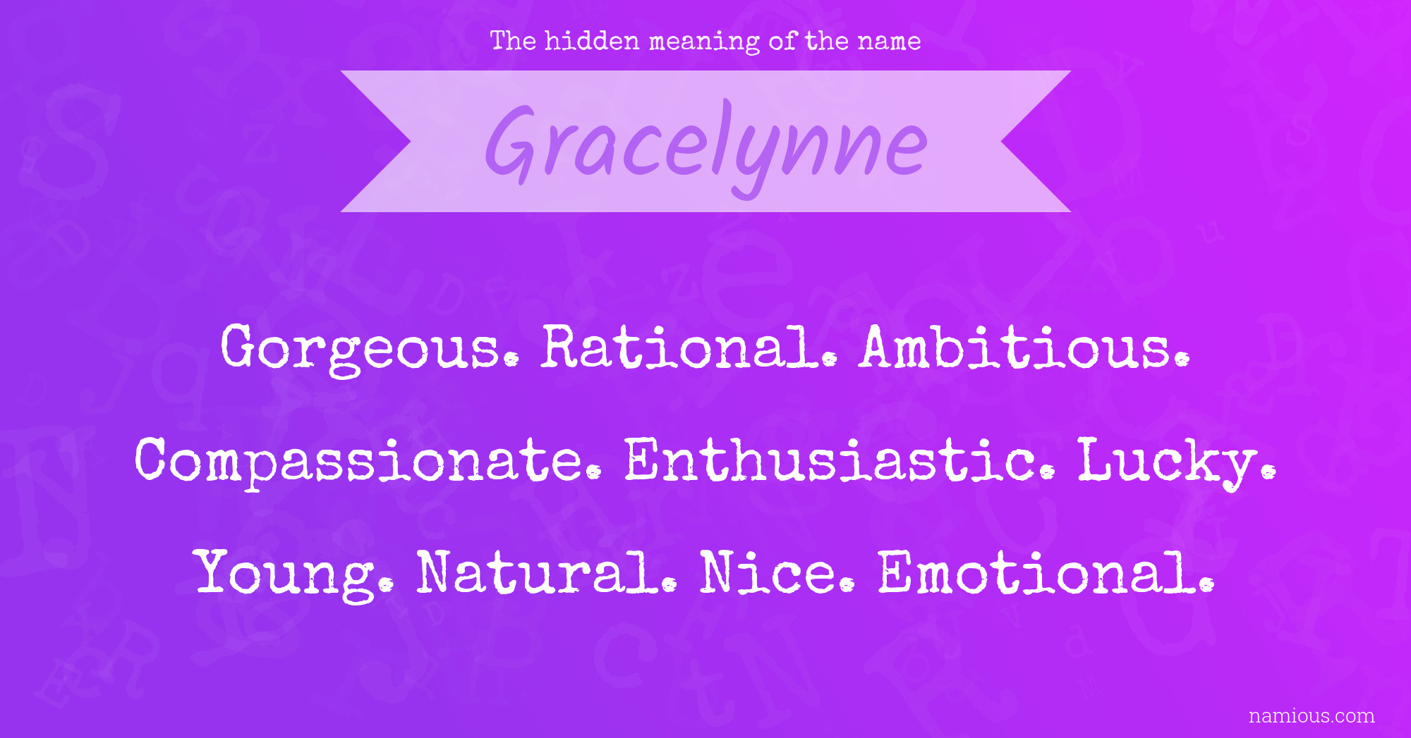 The hidden meaning of the name Gracelynne