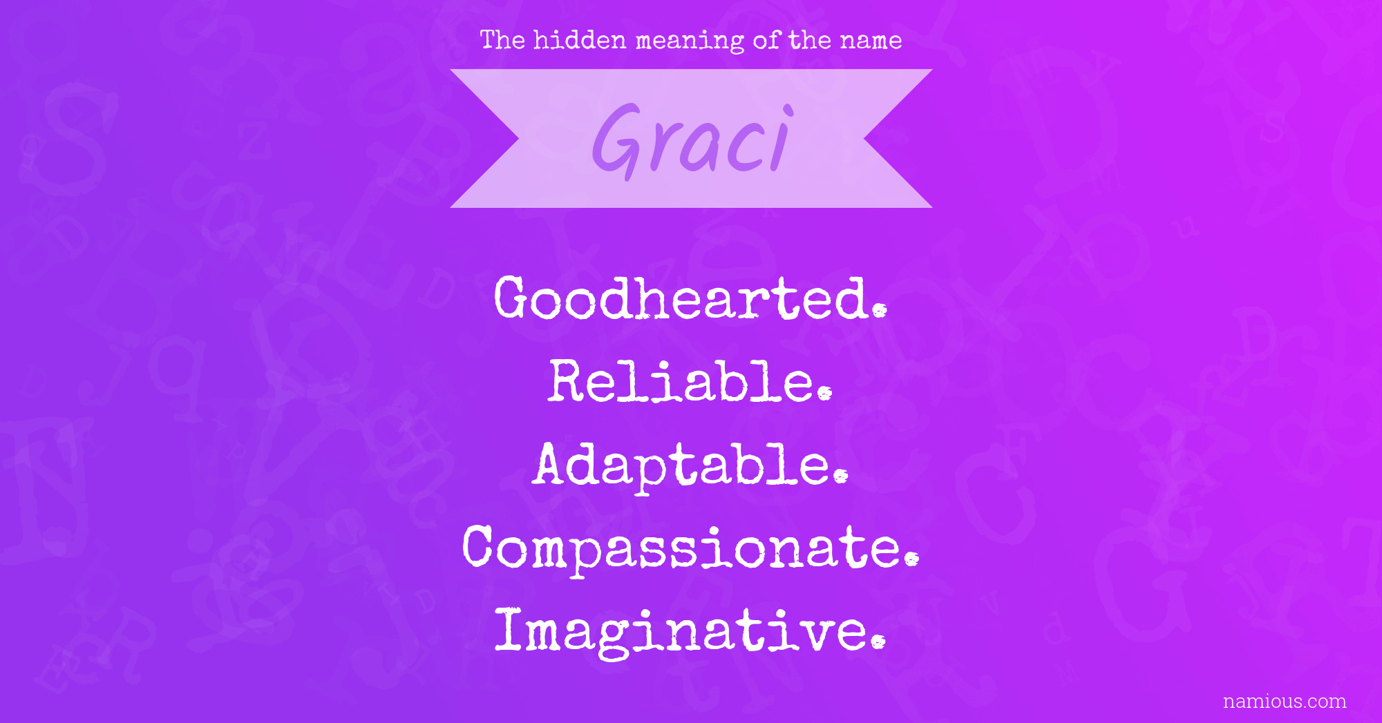 The hidden meaning of the name Graci