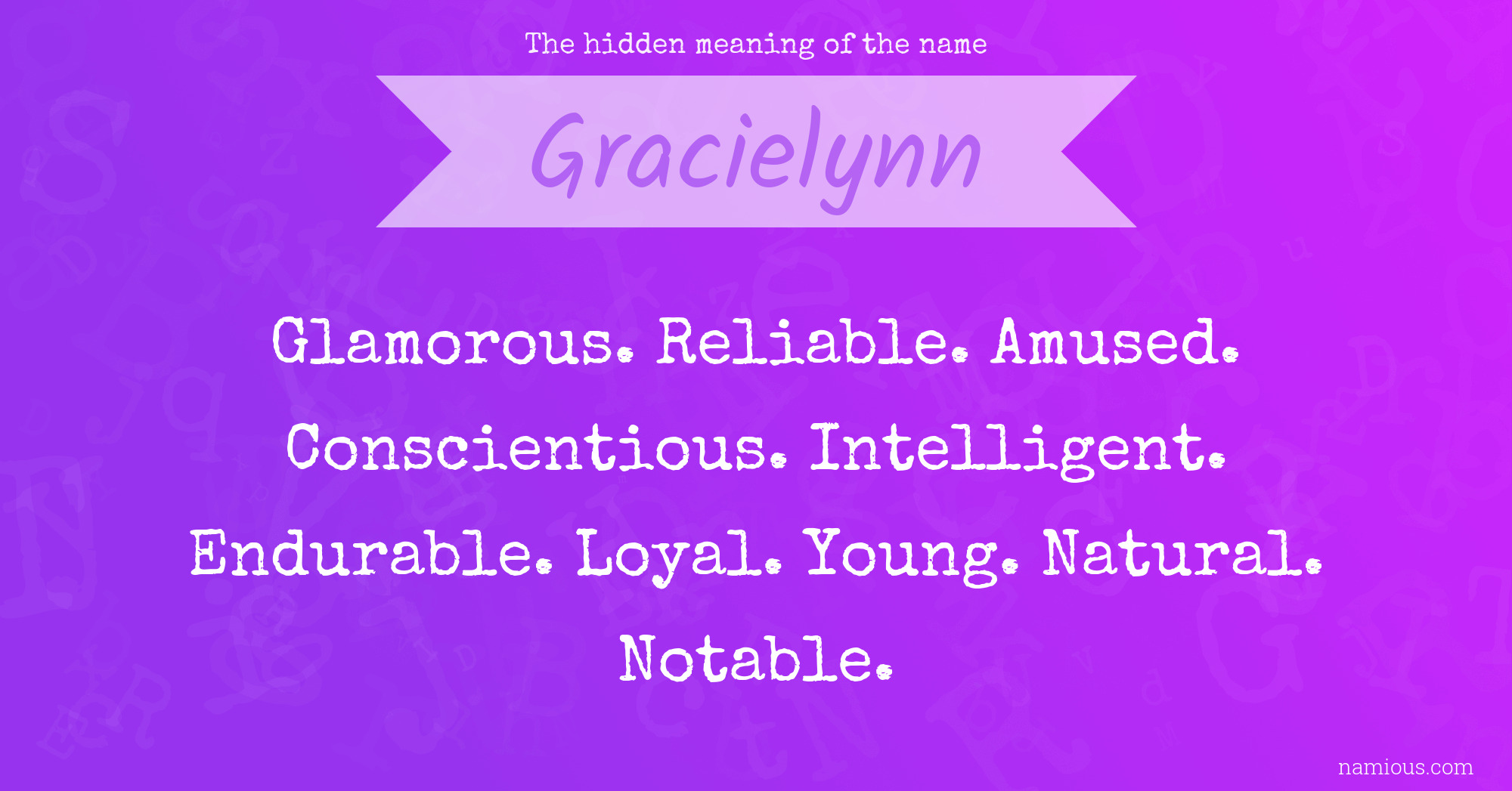 The hidden meaning of the name Gracielynn