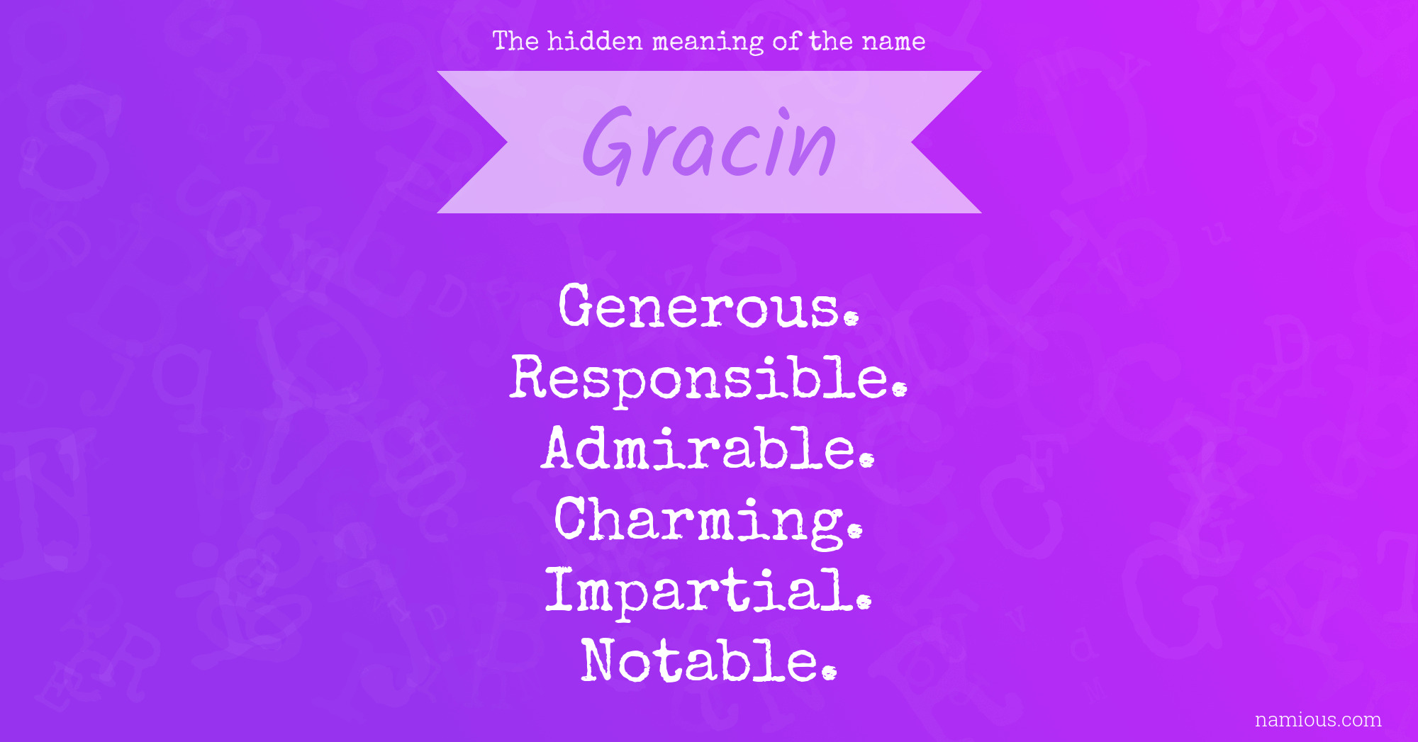 The hidden meaning of the name Gracin