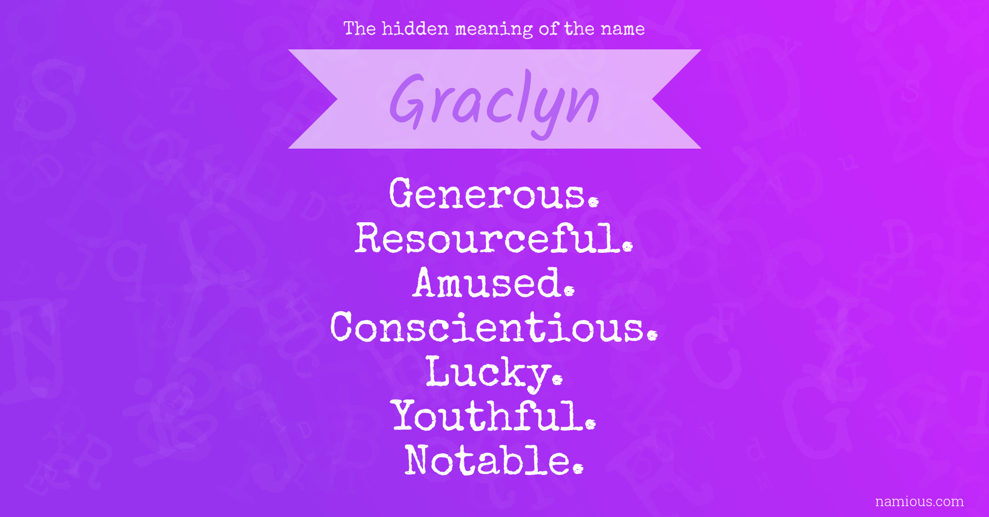 The hidden meaning of the name Graclyn