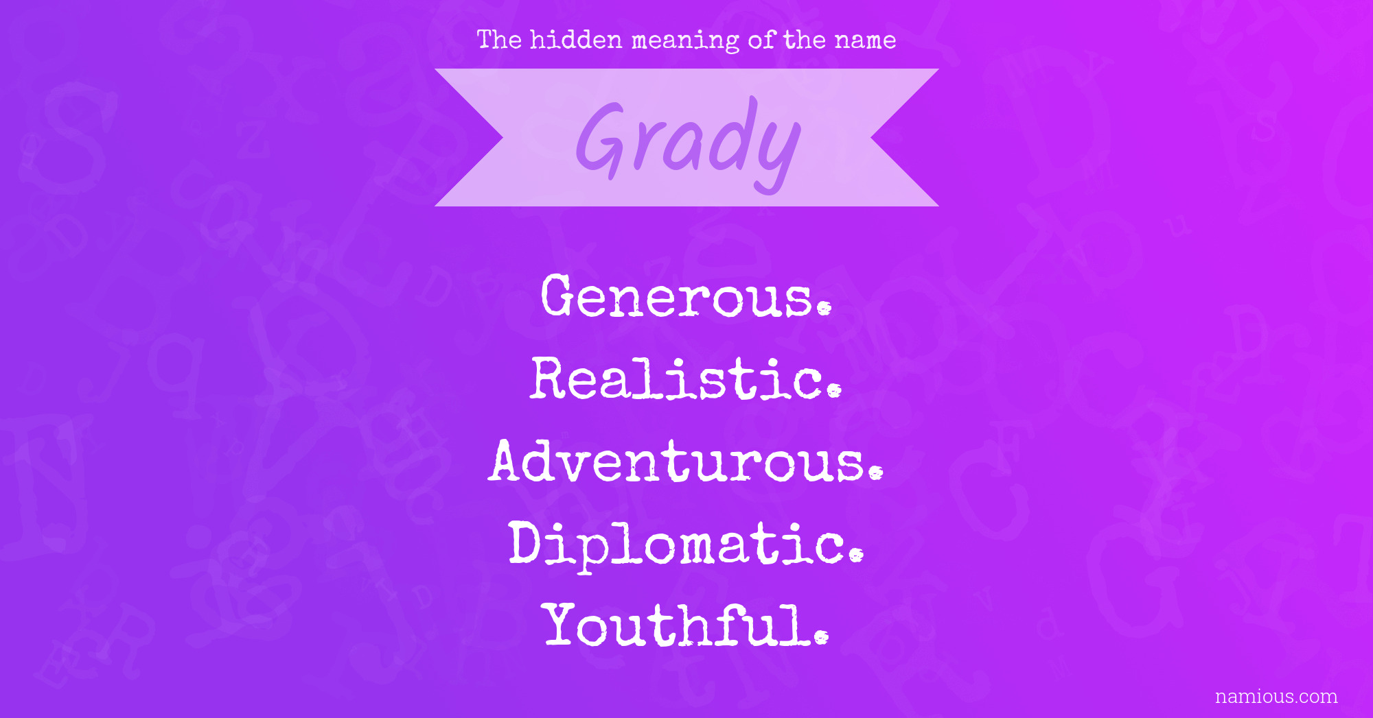 The hidden meaning of the name Grady