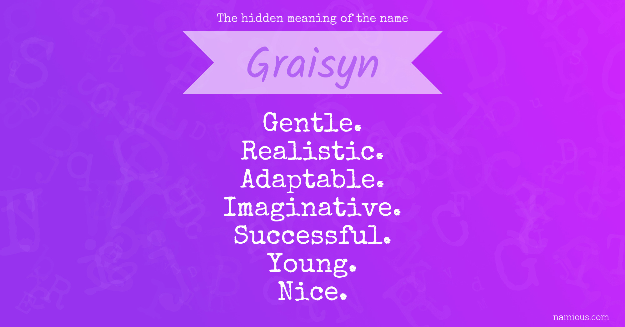 The hidden meaning of the name Graisyn