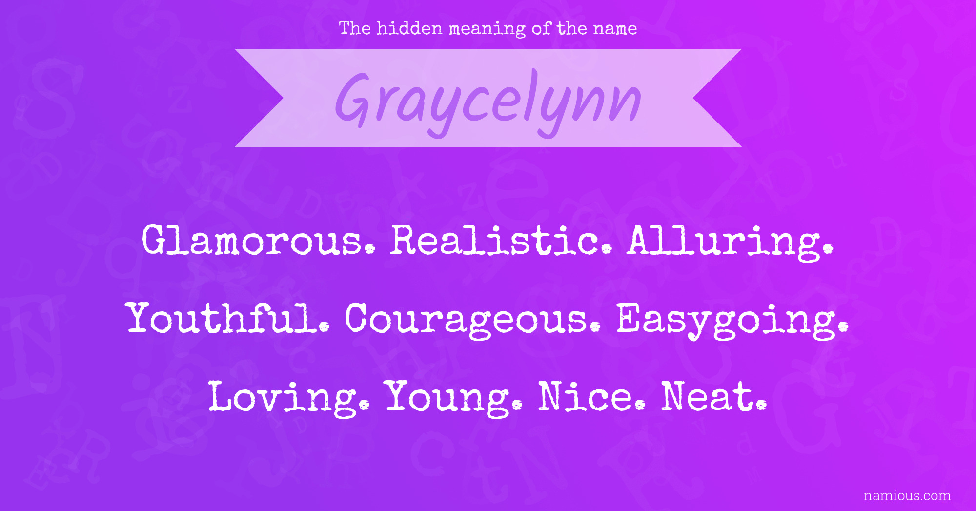 The hidden meaning of the name Graycelynn