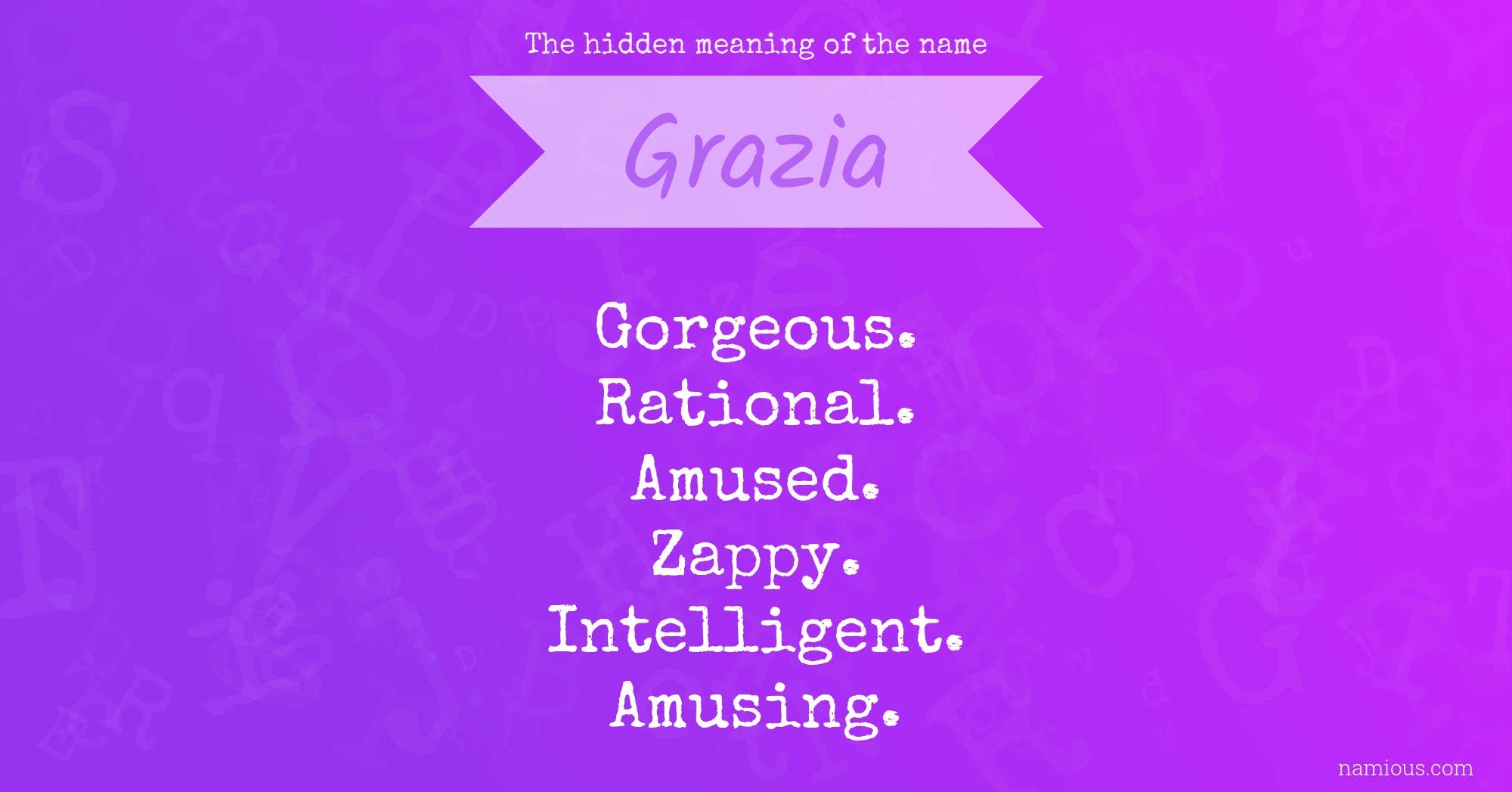 The hidden meaning of the name Grazia