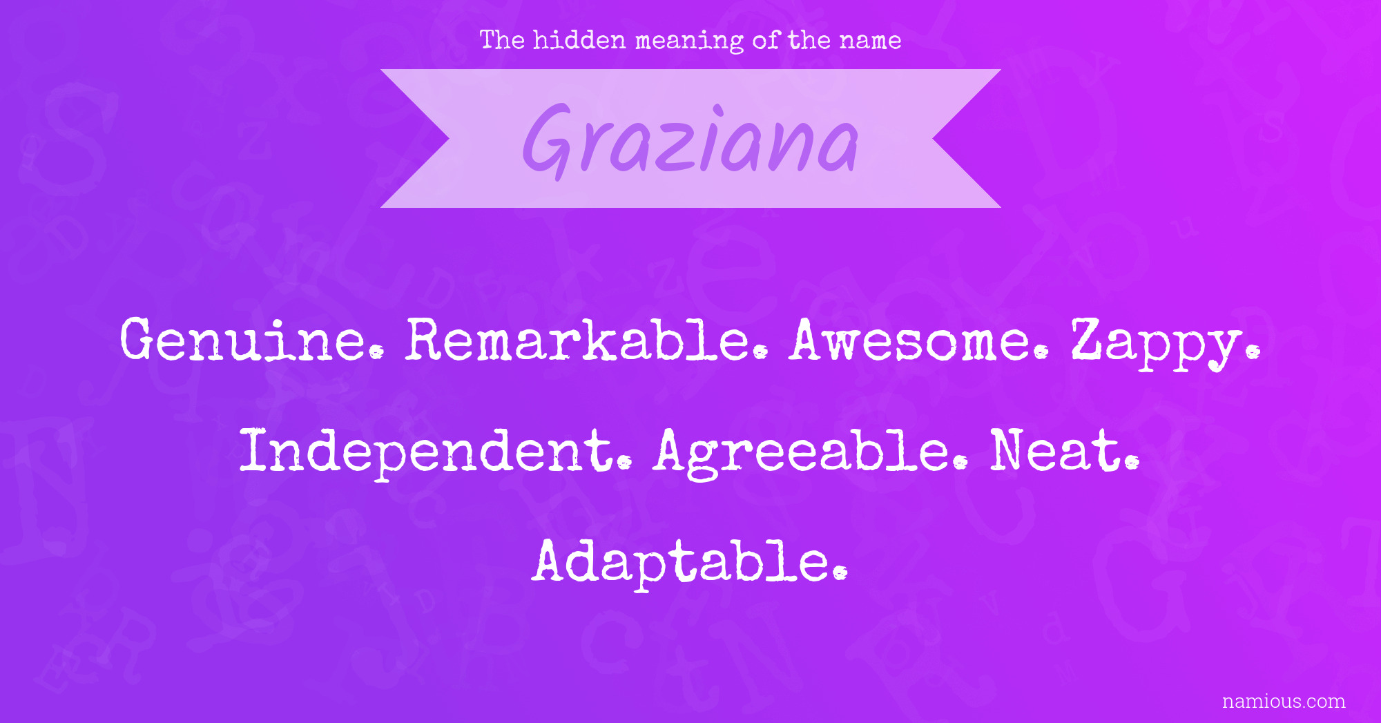 The hidden meaning of the name Graziana