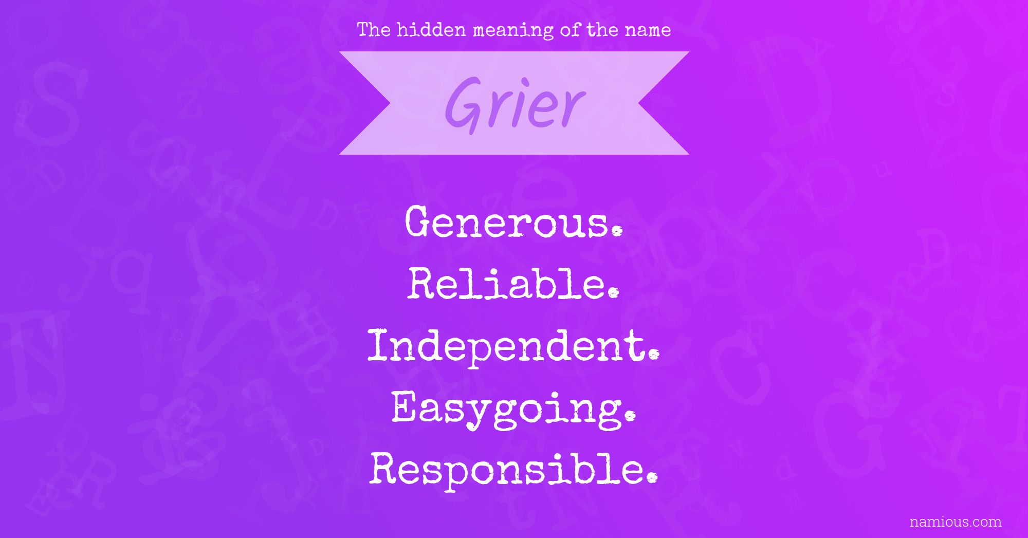 The hidden meaning of the name Grier