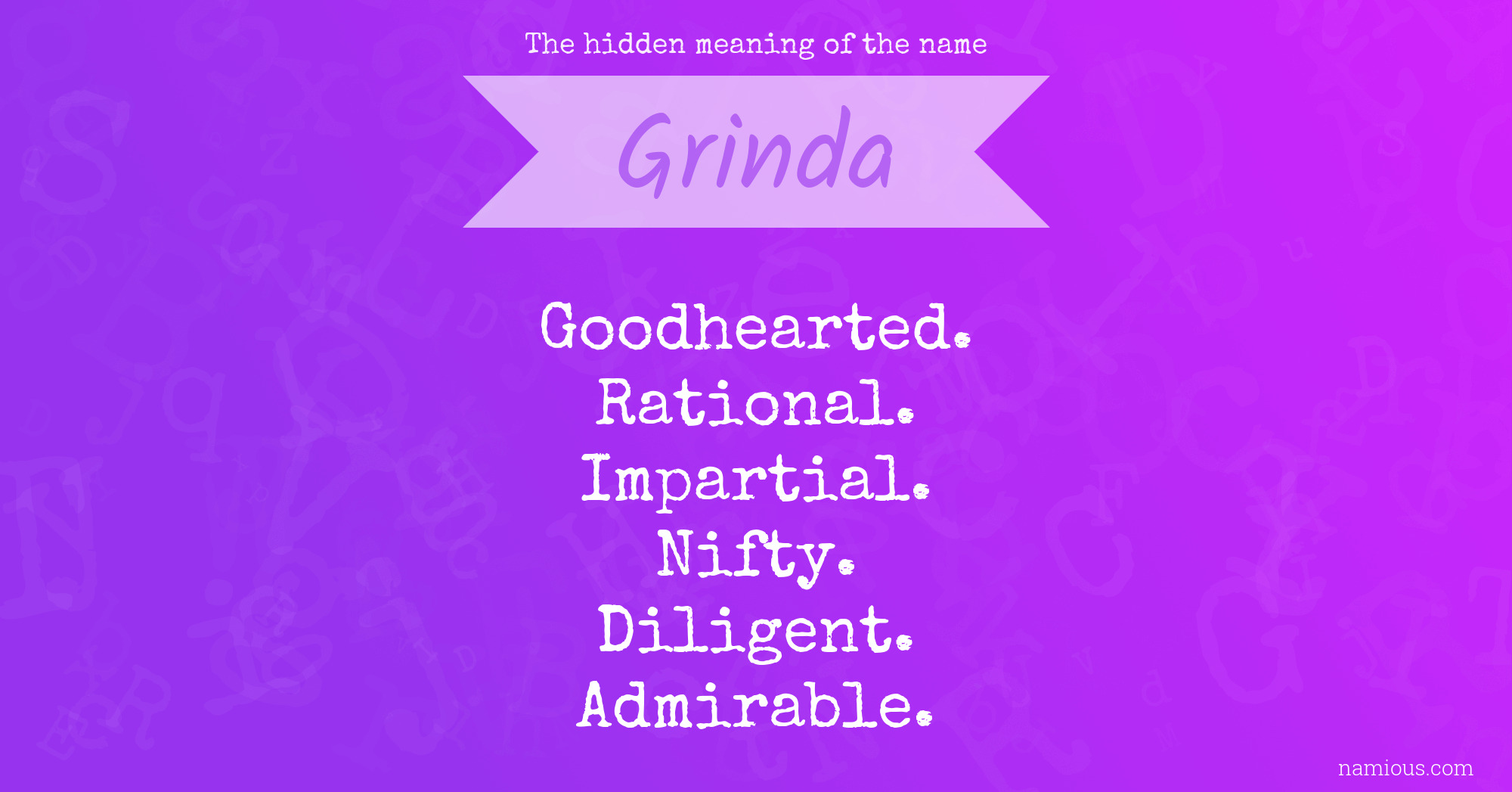 The hidden meaning of the name Grinda