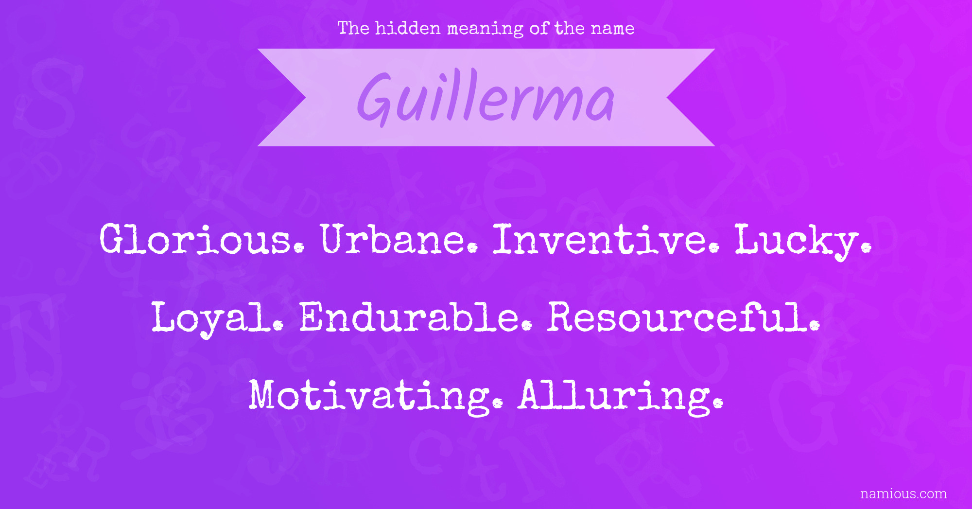 The hidden meaning of the name Guillerma