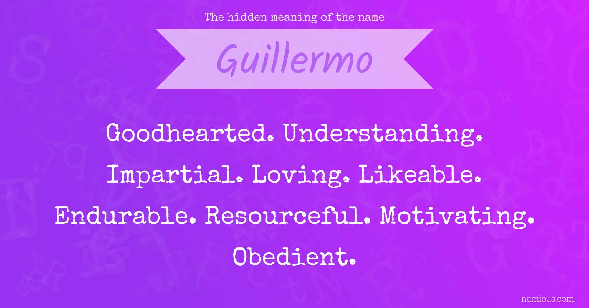 The hidden meaning of the name Guillermo