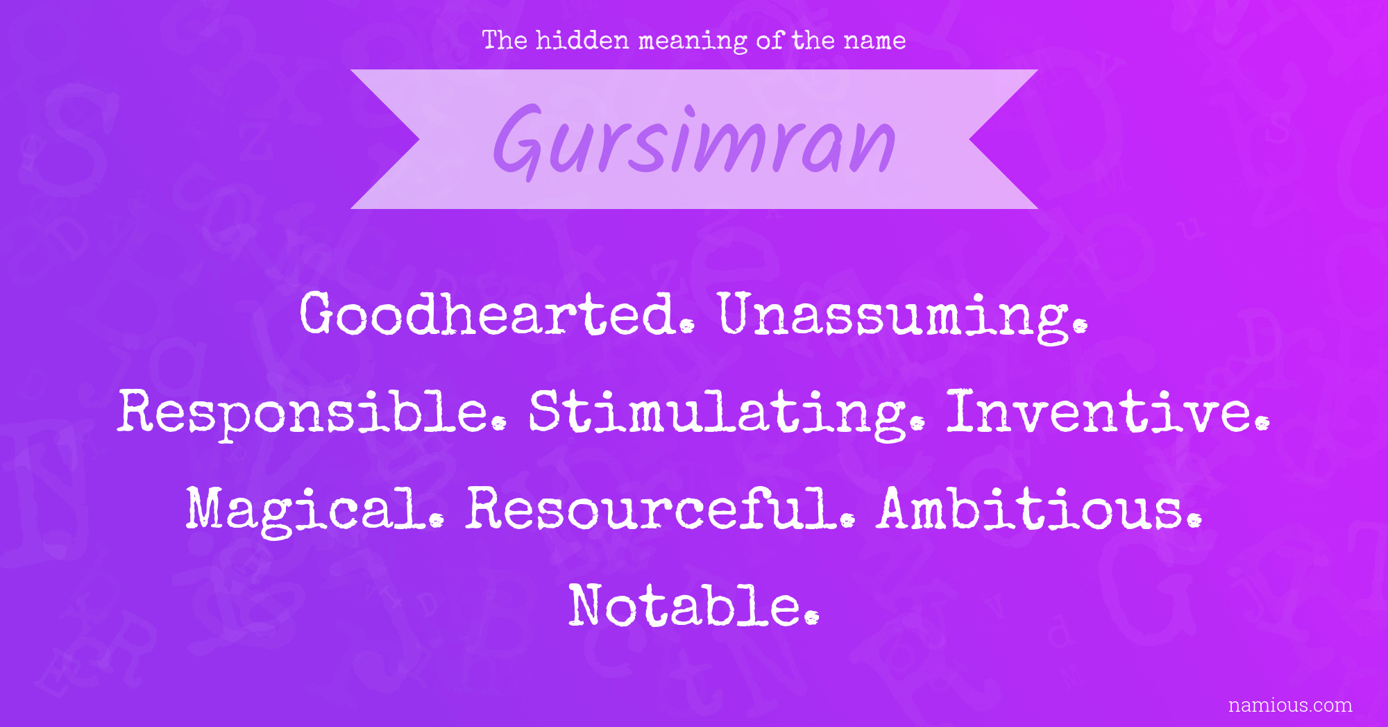 The hidden meaning of the name Gursimran