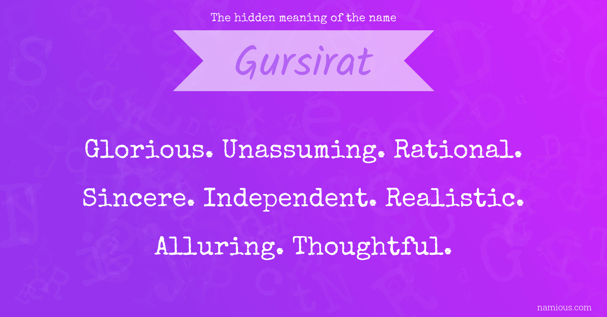 The hidden meaning of the name Gursirat