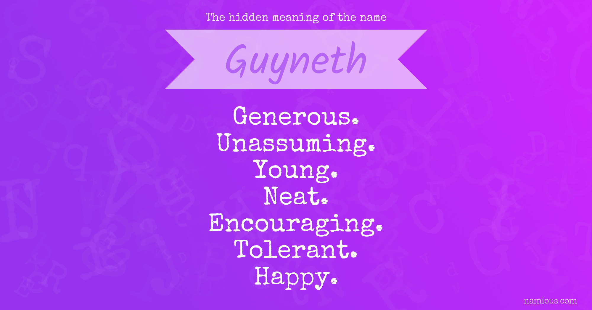 The hidden meaning of the name Guyneth