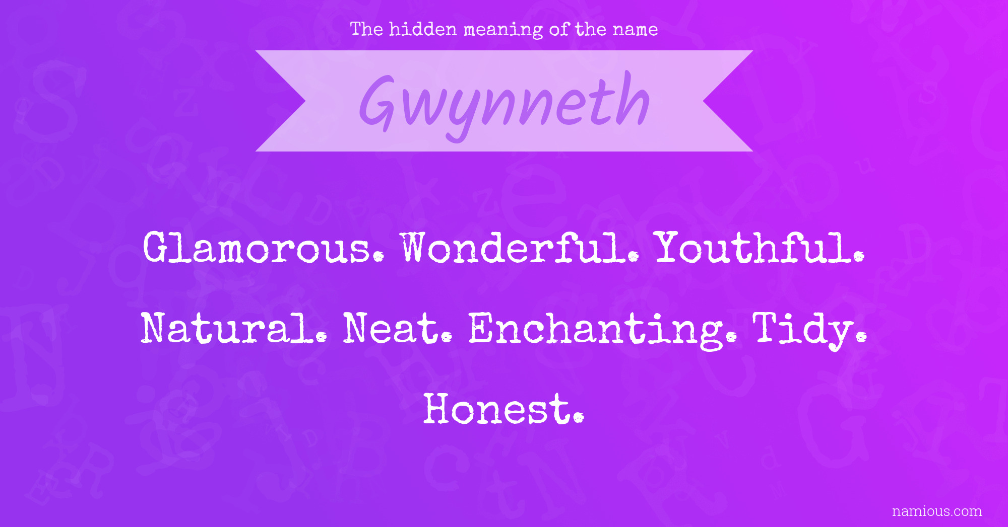 The hidden meaning of the name Gwynneth