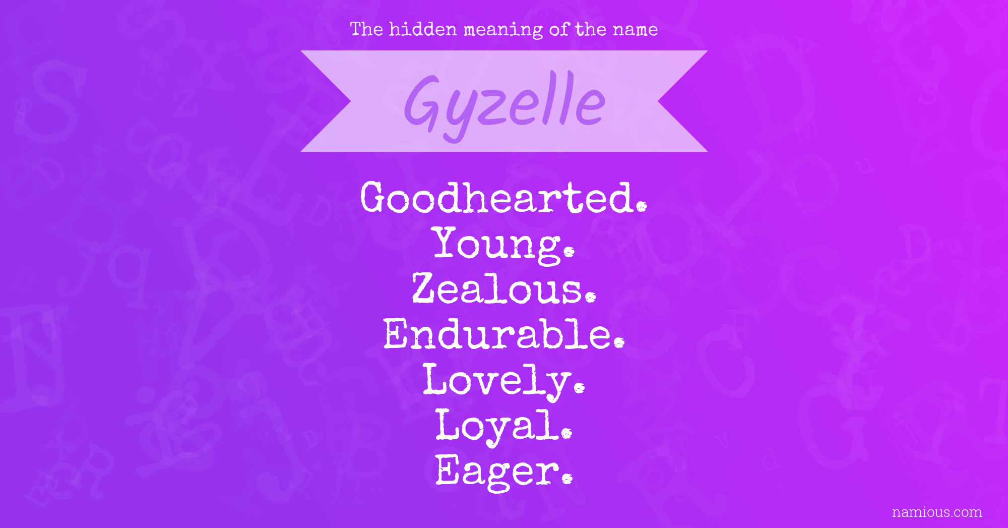 The hidden meaning of the name Gyzelle