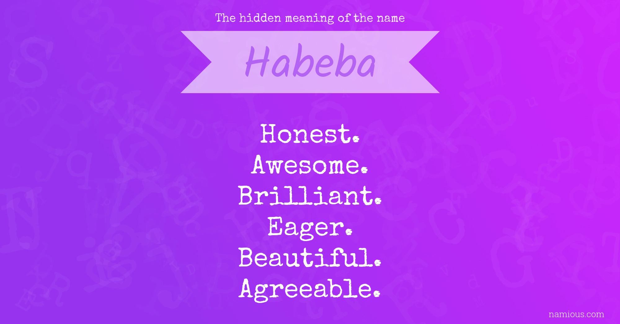 The hidden meaning of the name Habeba