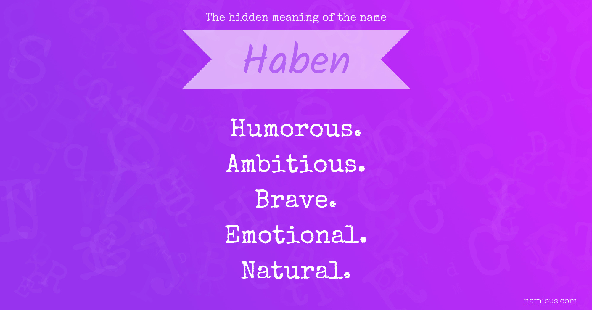 The hidden meaning of the name Haben