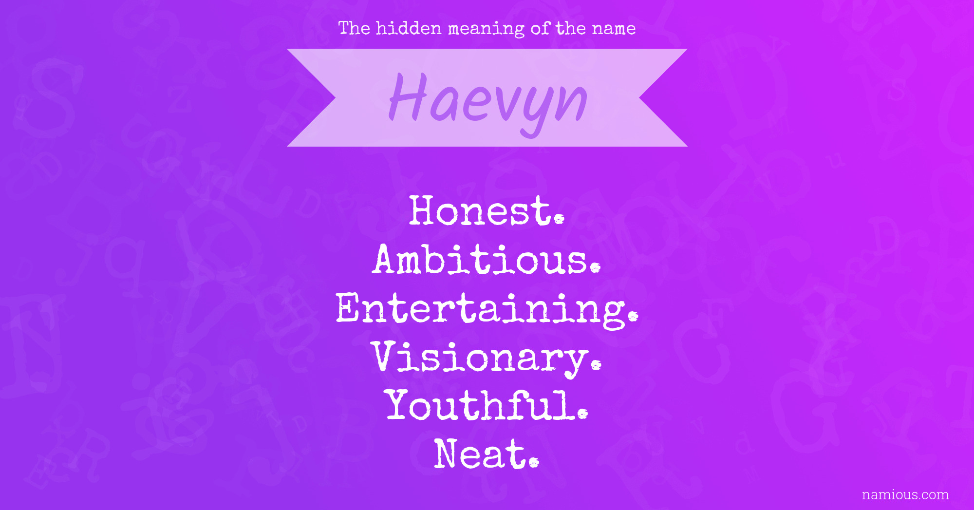 The hidden meaning of the name Haevyn