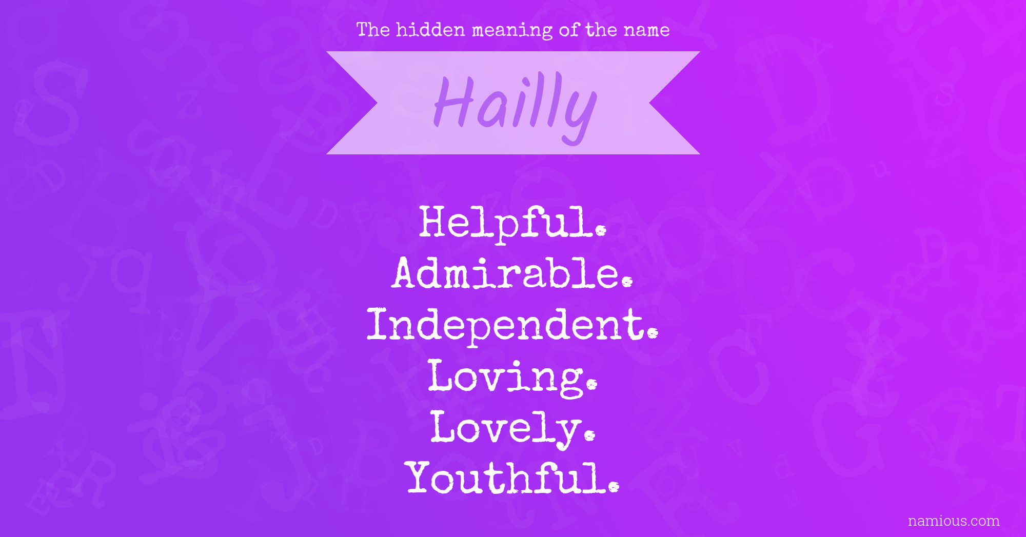 The hidden meaning of the name Hailly