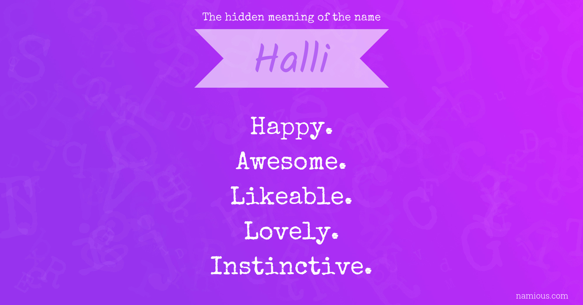 The hidden meaning of the name Halli