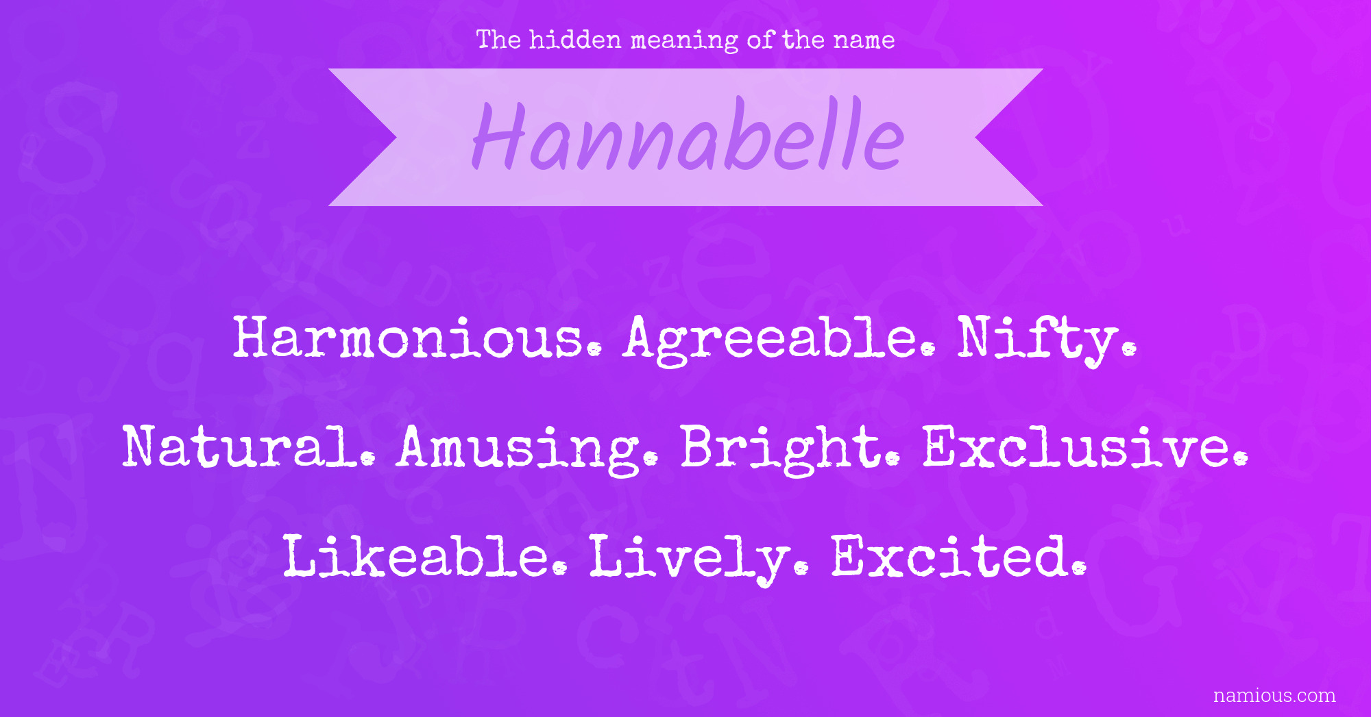 The hidden meaning of the name Hannabelle