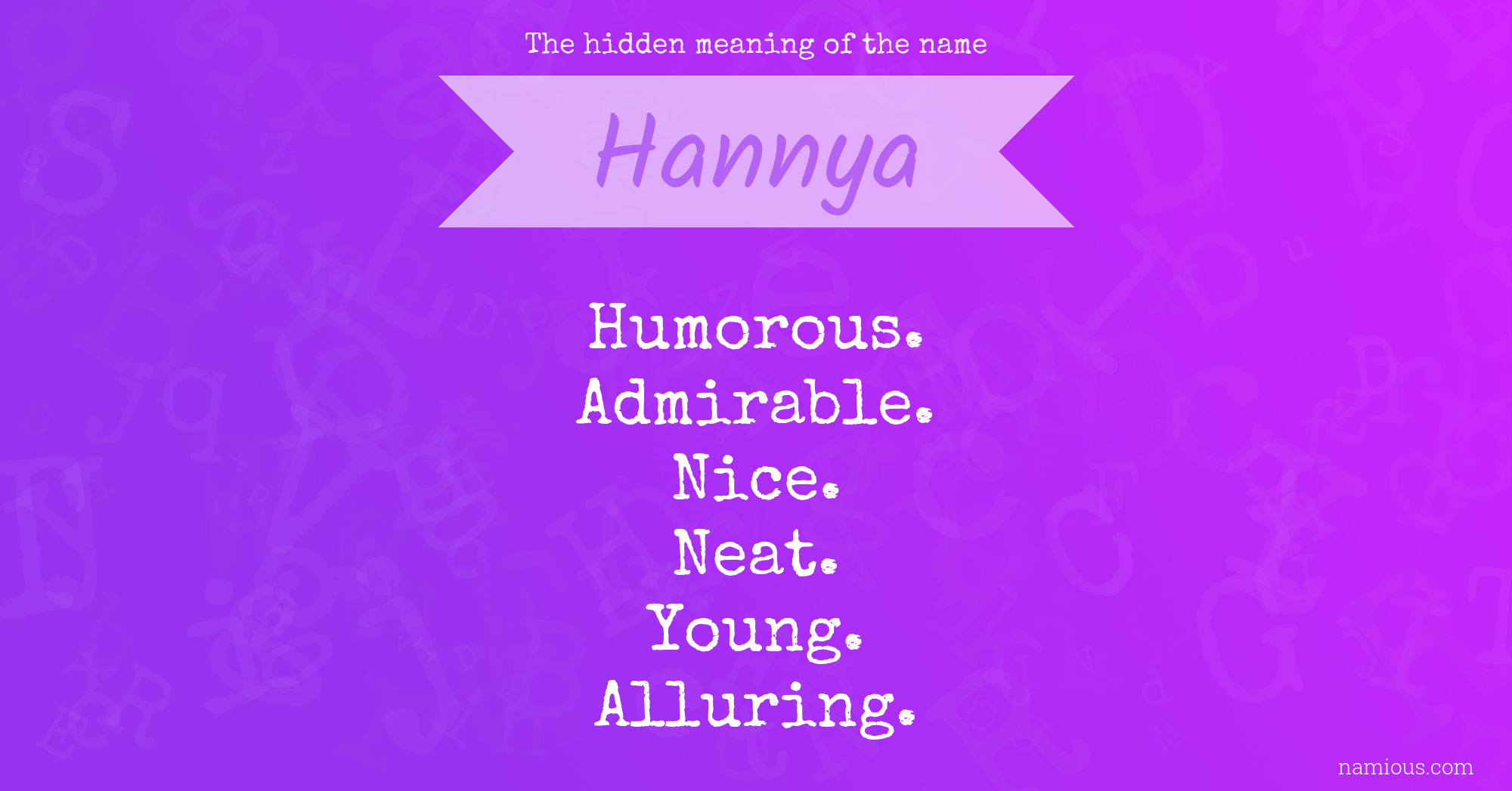 The hidden meaning of the name Hannya